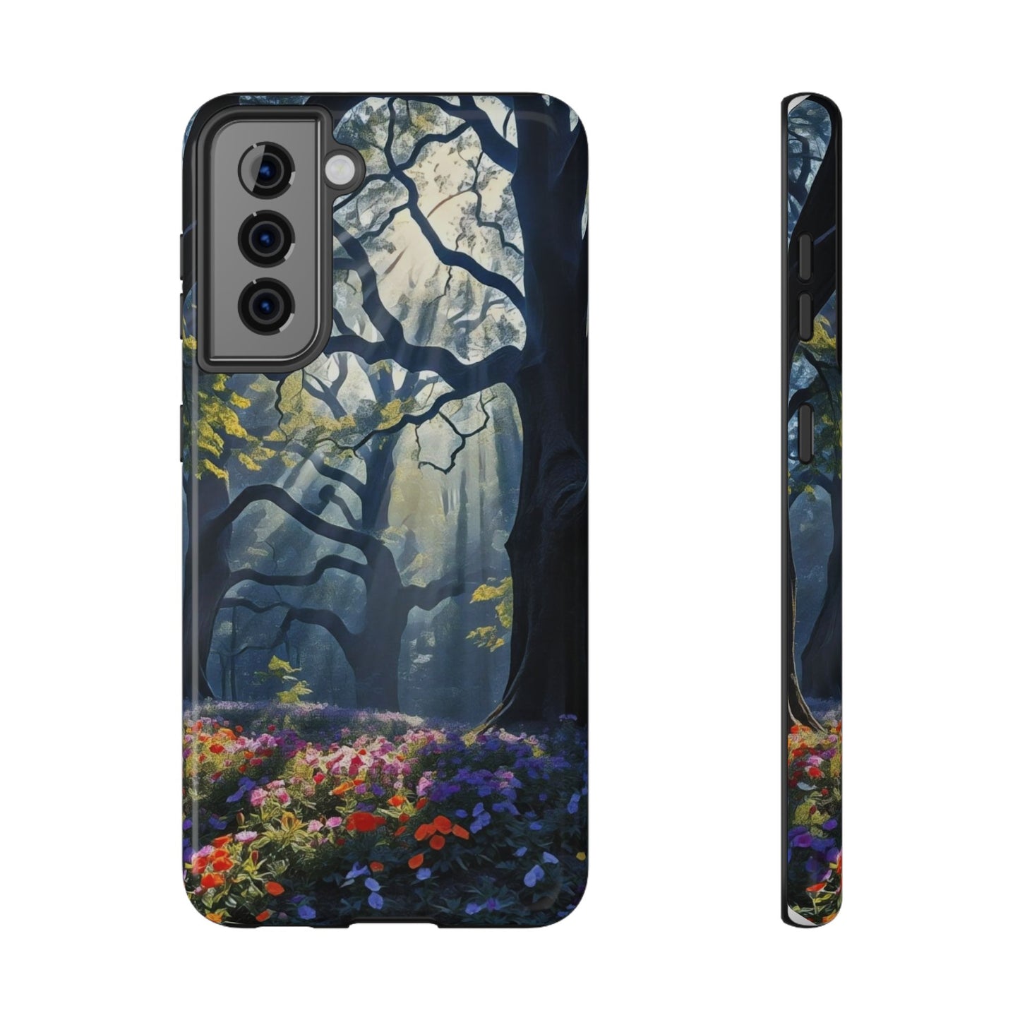 Phone Cases - Fantasy Woodland Scene Art Painting Design - "Enchanted Morning in the Woodland Grove"