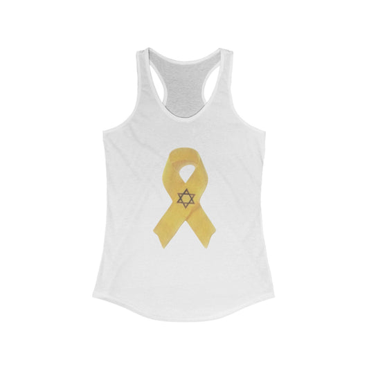 Tank Top Yellow Awareness Ribbon Star of David Colored Pencil Artwork