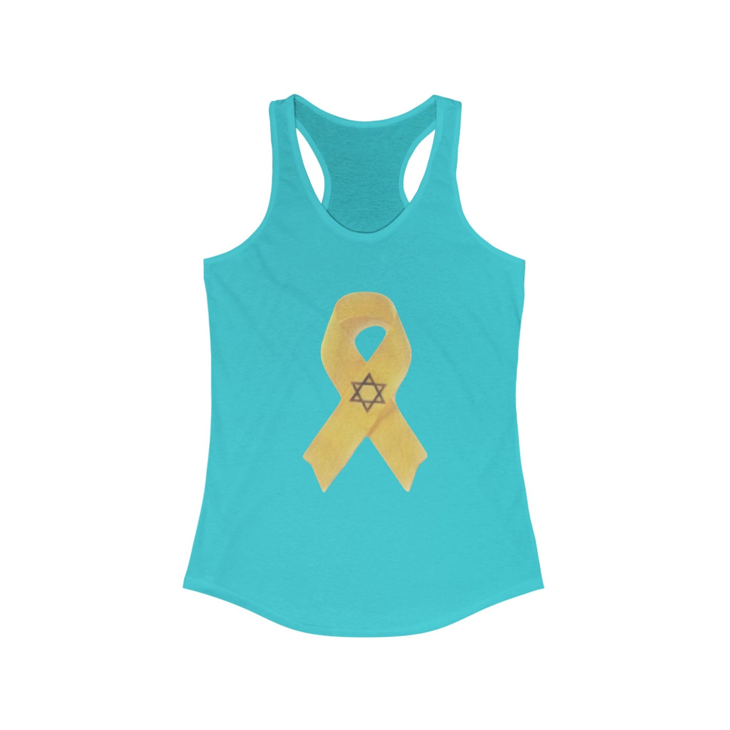 Tank Top Yellow Awareness Ribbon Star of David Colored Pencil Artwork