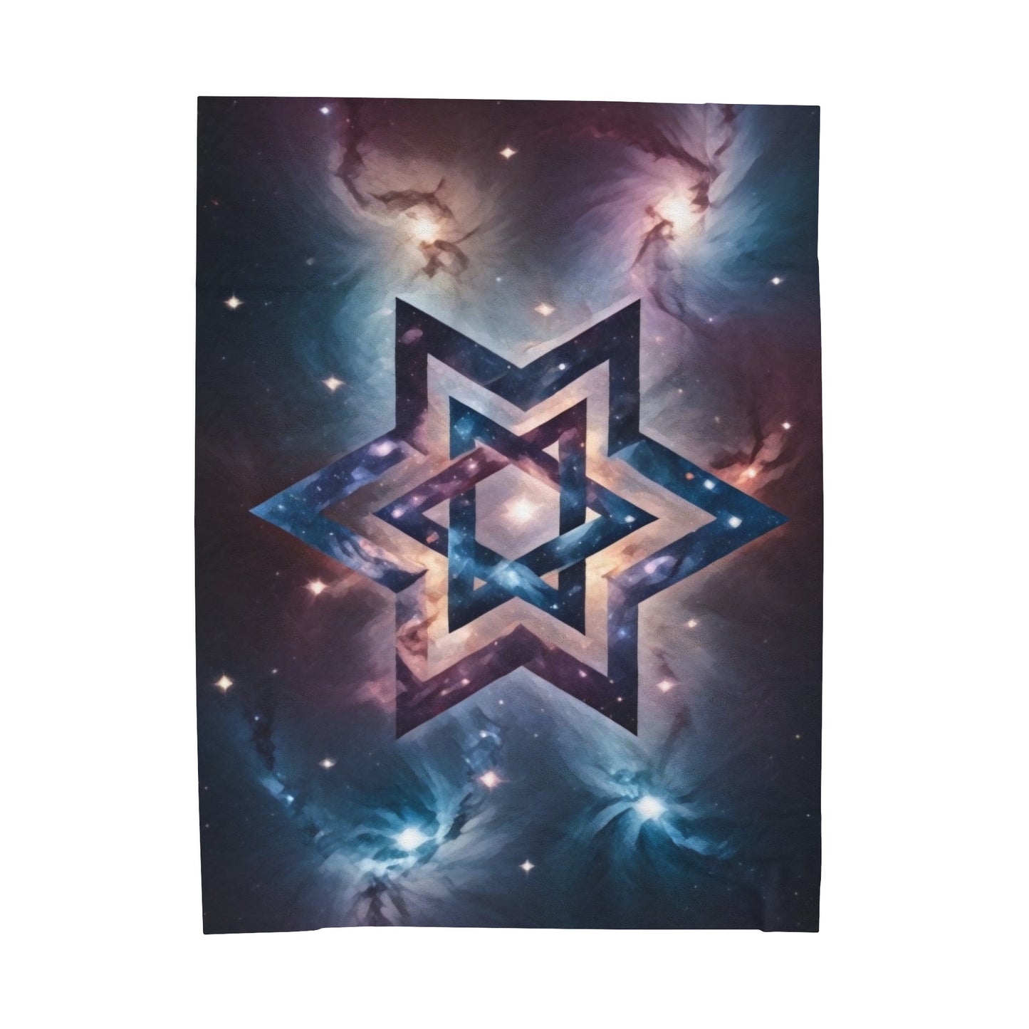 Velveteen Plush Blanket - "Cosmic Star of Unity" Art Print