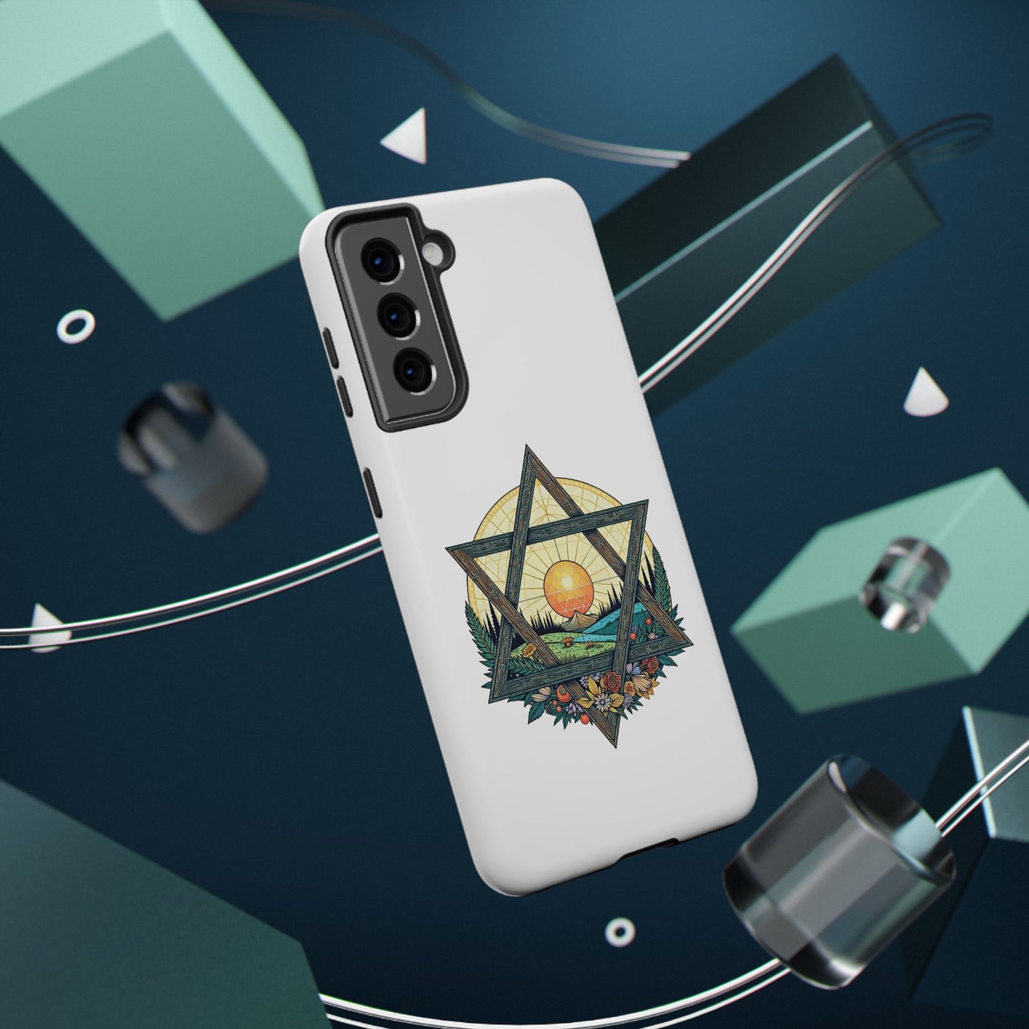 Phone Cases - Jewish Star of David Nature Landscape Design