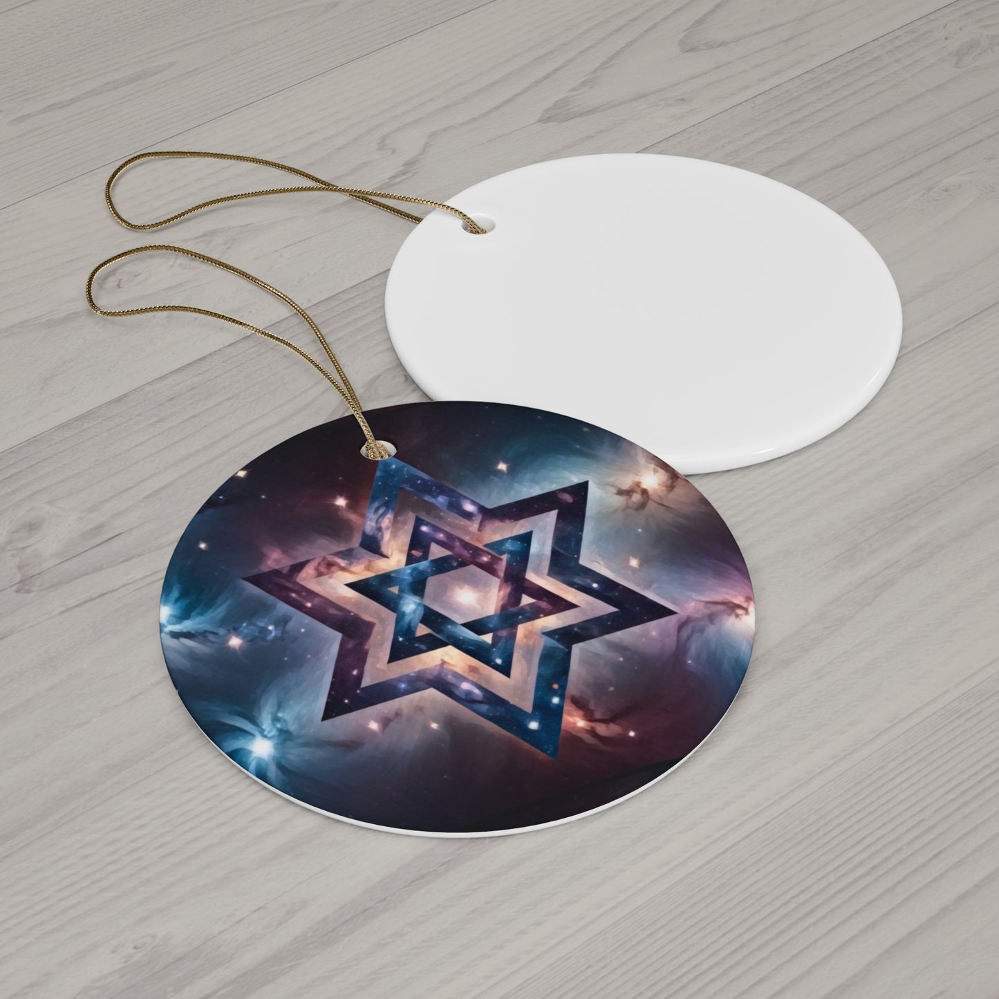 Ceramic Ornament - Star of David "Cosmic Star of Unity" Art Print