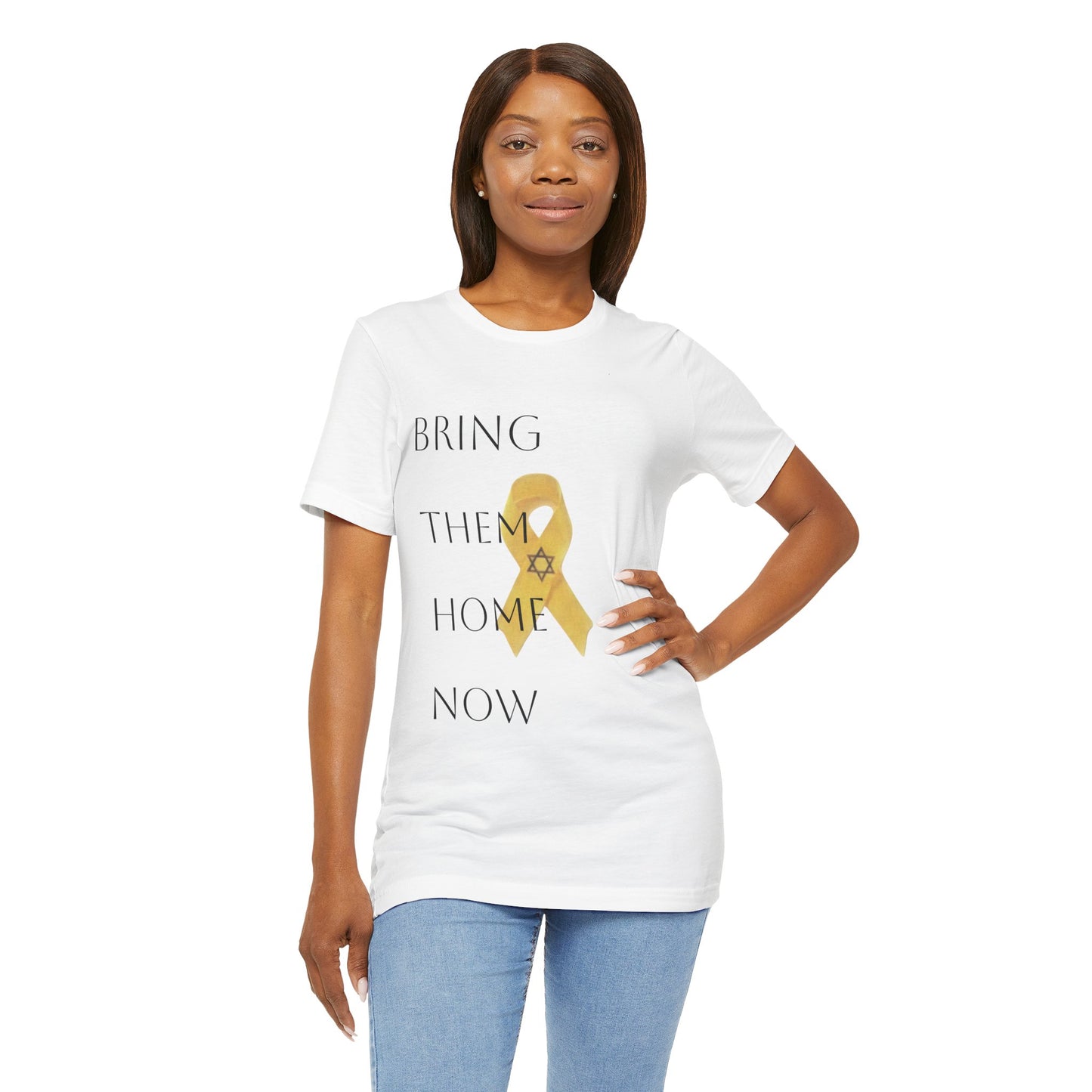 Yellow Ribbon "Bring Them Home Now" Unisex Jersey Short Sleeve Tee