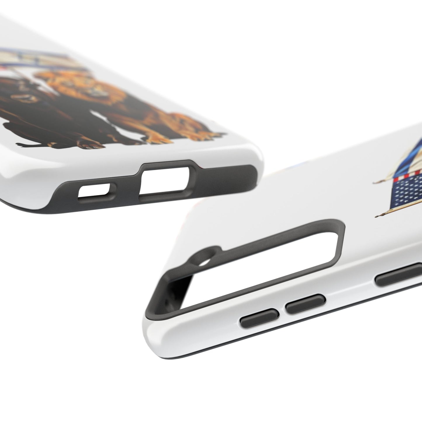 Phone Case - "Unity of Strength" American Bison and Lion with Israeli and American Flags Art by Chaia Malana