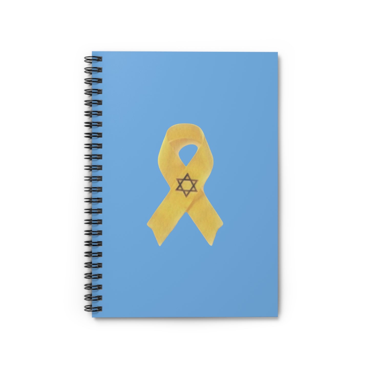 Spiral Notebook - Yellow Ribbon Art in Colored Pencil - Ruled Line, Light Blue