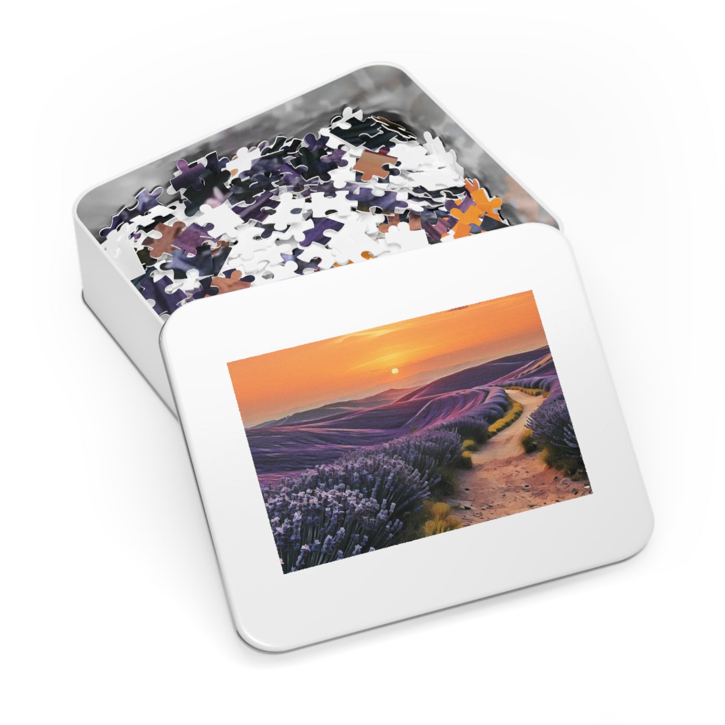 Jigsaw Puzzle - Path through Lilac Field and Sun Art