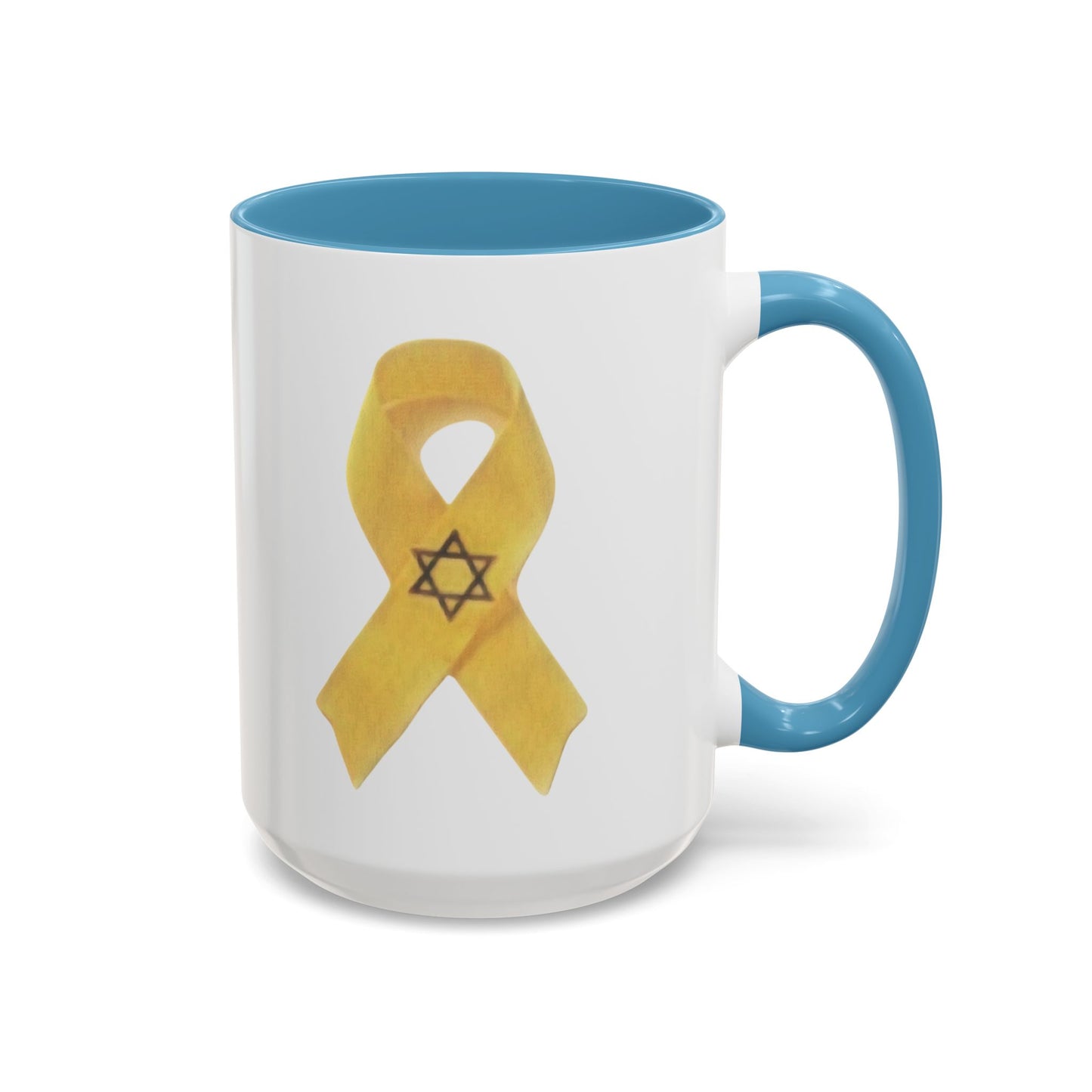 Mug - Unbroken Hope Yellow Ribbon Star of David Design by Chaia Malana Art