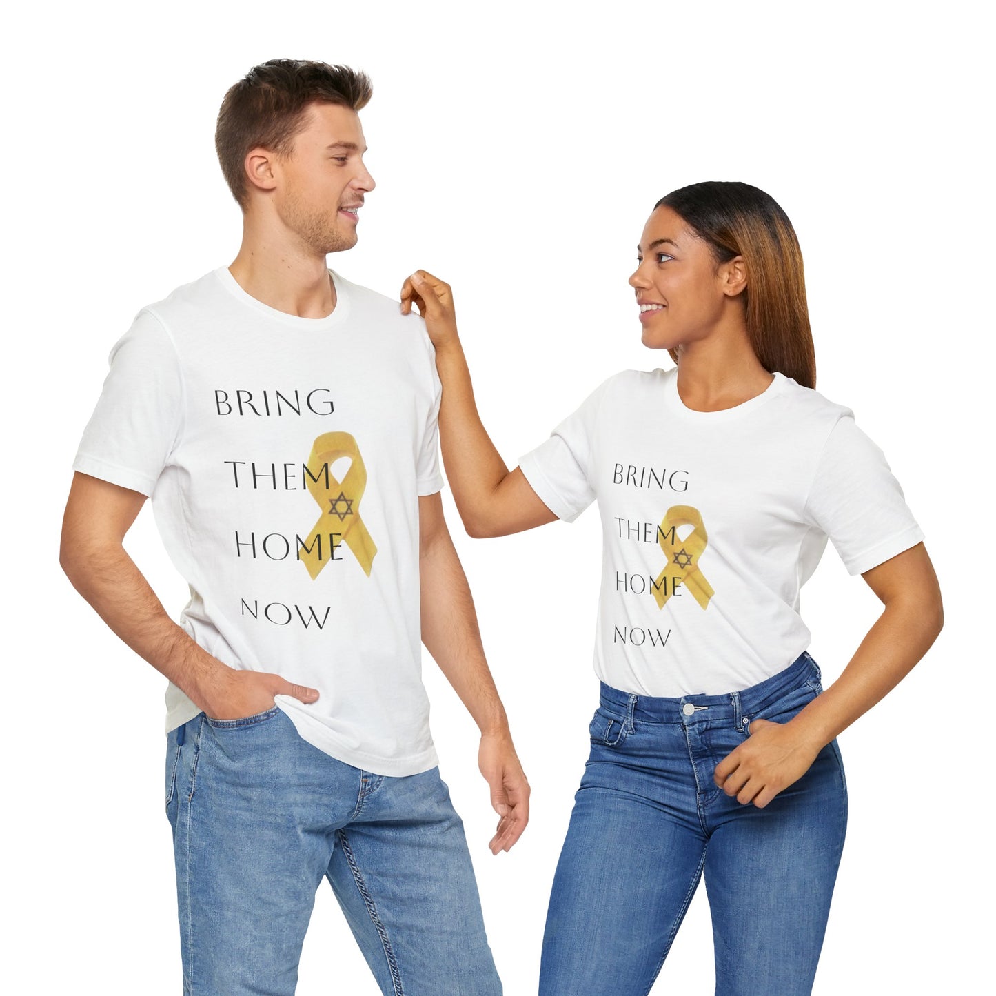 Yellow Ribbon "Bring Them Home Now" Unisex Jersey Short Sleeve Tee