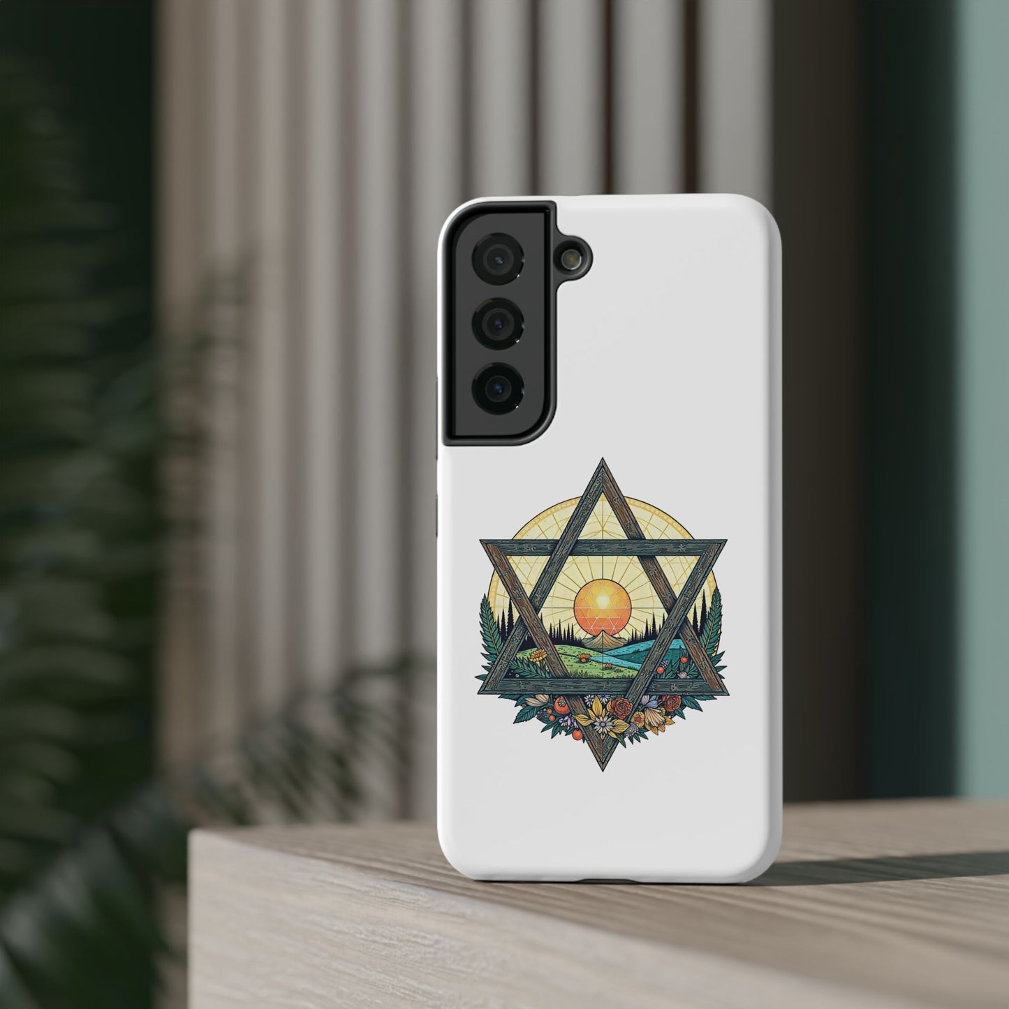 Phone Cases - Jewish Star of David Nature Landscape Design