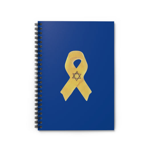 Spiral Notebook - Yellow Ribbon Art in Colored Pencil - Ruled Line, Dark Blue