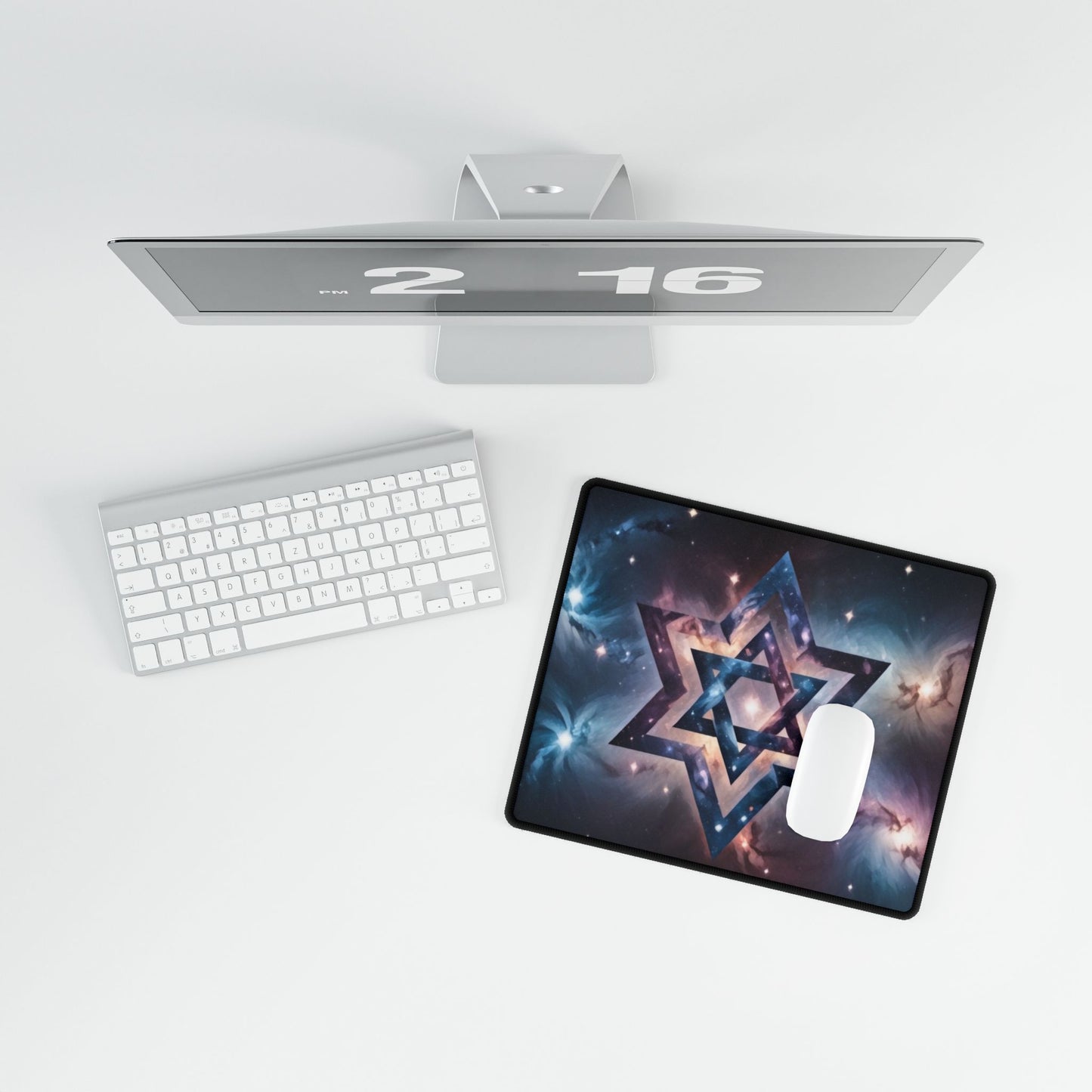 Desk Mats - Star of David Galactic "Cosmic Star of Unity" Art Print