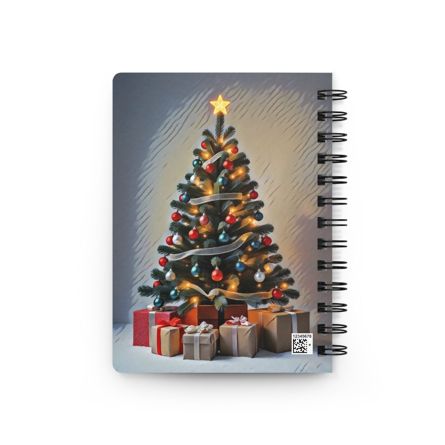 Spiral Bound Journal - Christmas Tree and Presents Art Print