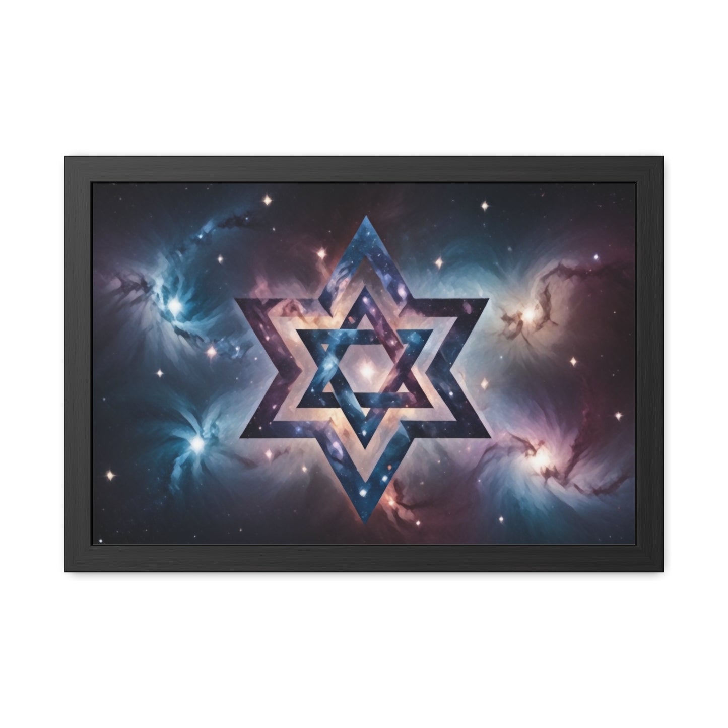 Artistic Framed Posters - Galactic Star of David in the Cosmos "Cosmic Star of Unity" Chaia Malana