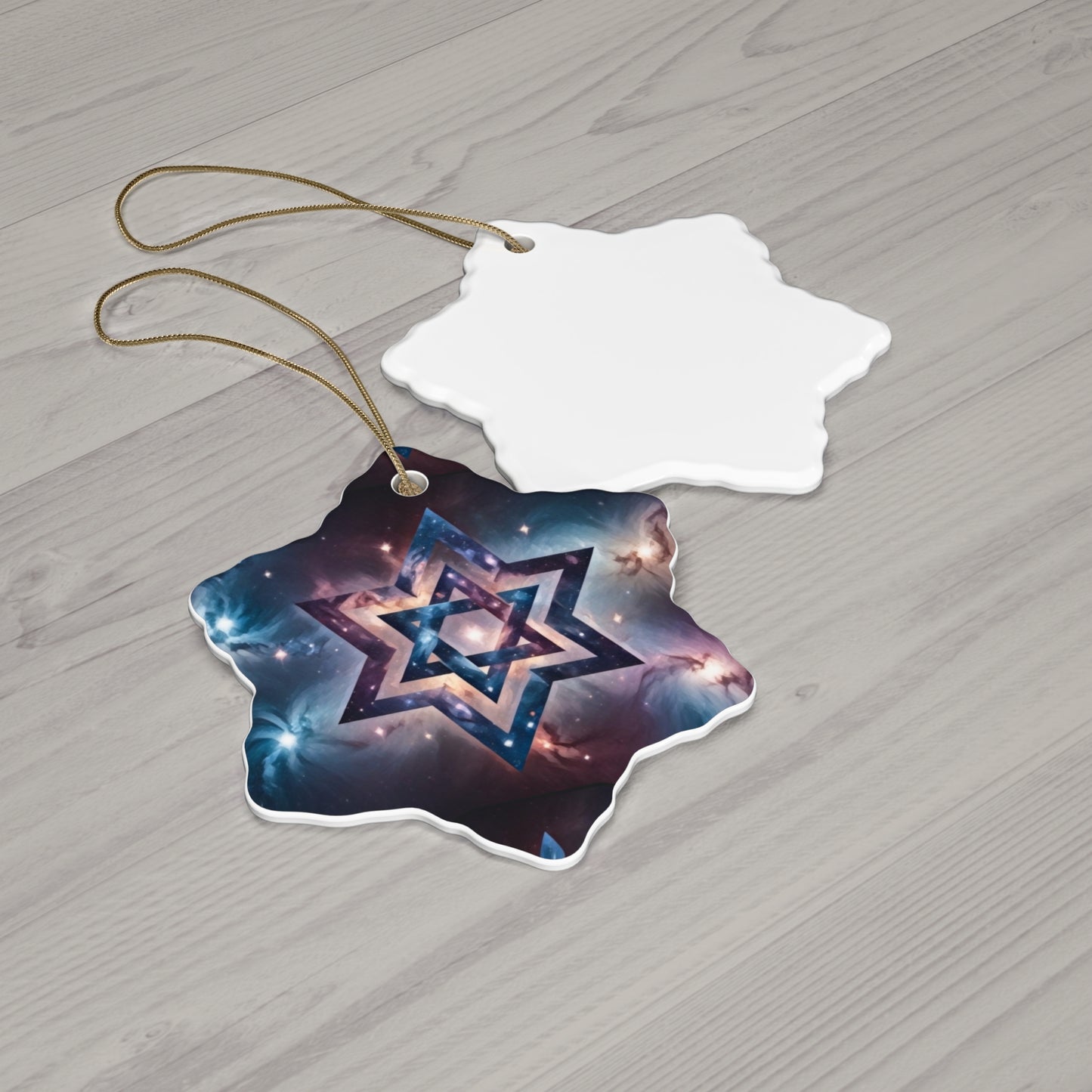 Ceramic Ornament - Star of David "Cosmic Star of Unity" Art Print