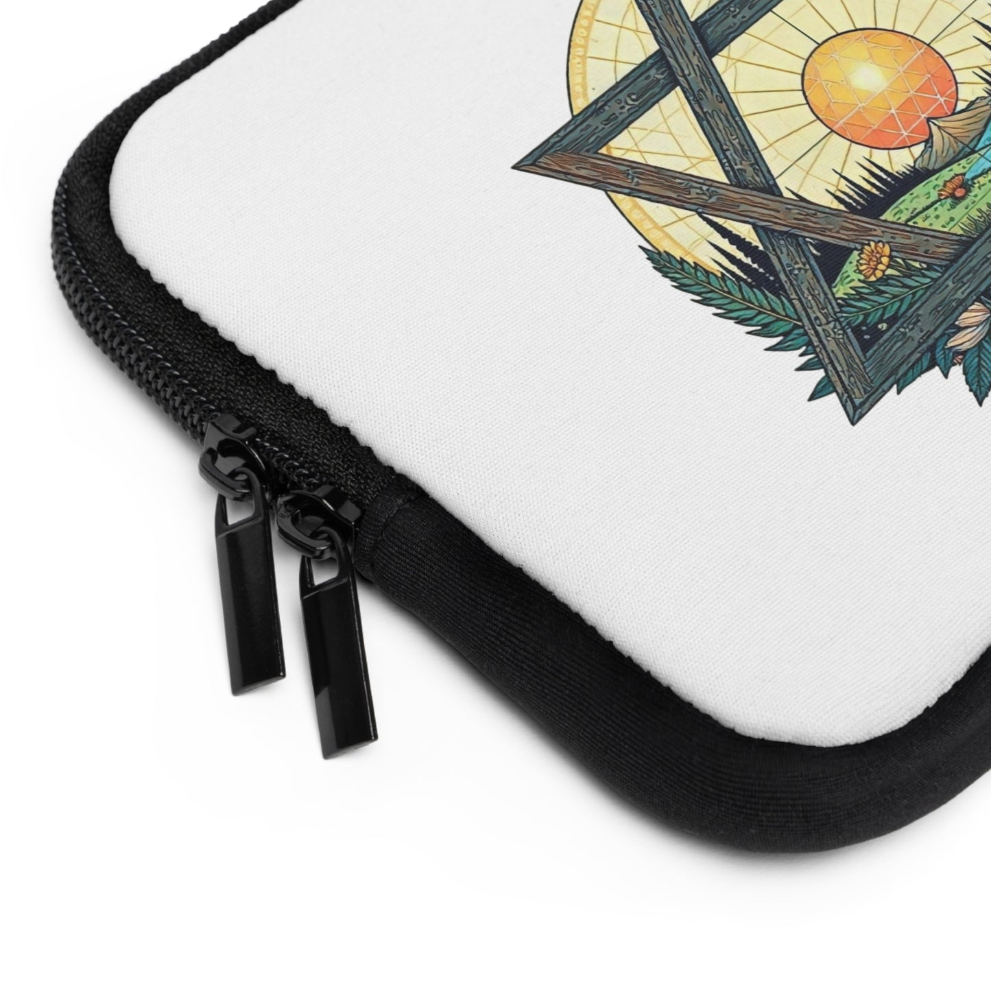 Laptop Sleeve with Weathered Wood Star of David Design