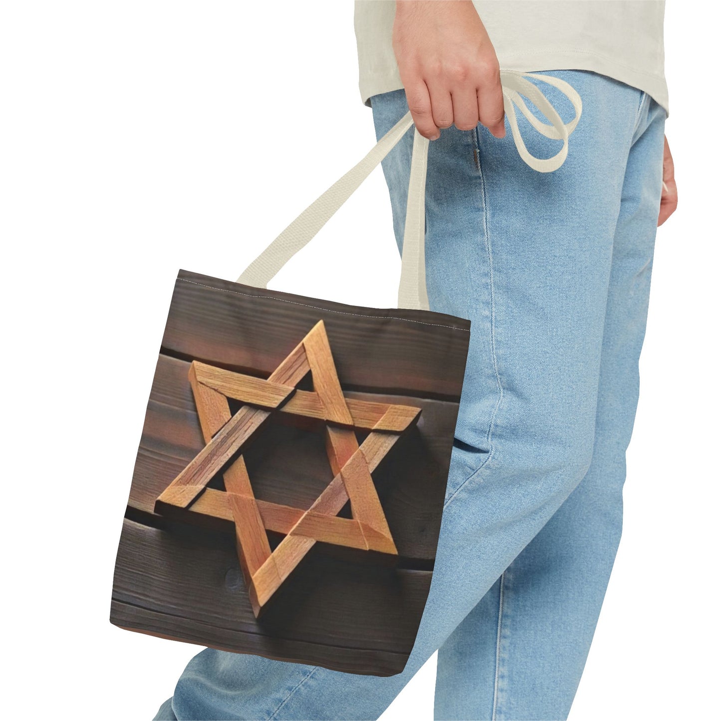 Star of David Tote Bag - Wooden Design Magen David