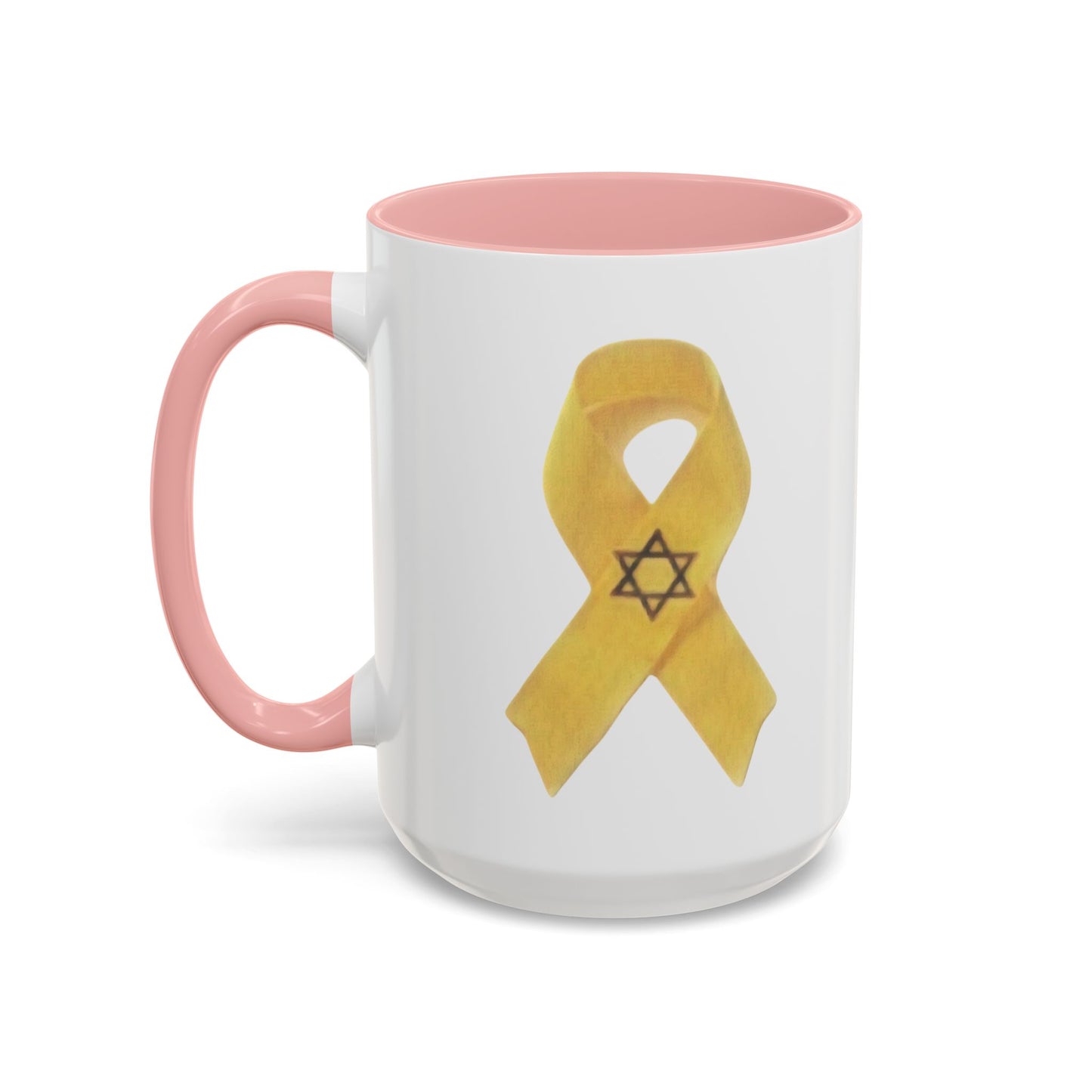 Mug - Unbroken Hope Yellow Ribbon Star of David Design by Chaia Malana Art