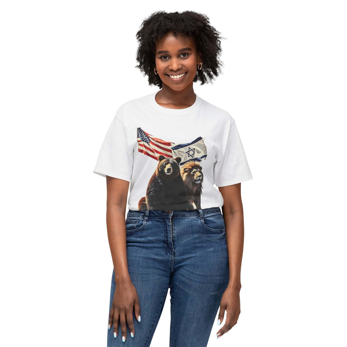 Allies of Strength by Chaia Malana T-Shirt Grizzly Bear Lion Israeli & American Art