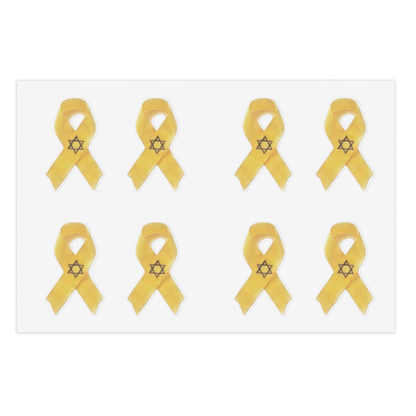 Sticker Sheets - Yellow Awareness Ribbon with Star of David Colored Pencil Art Print