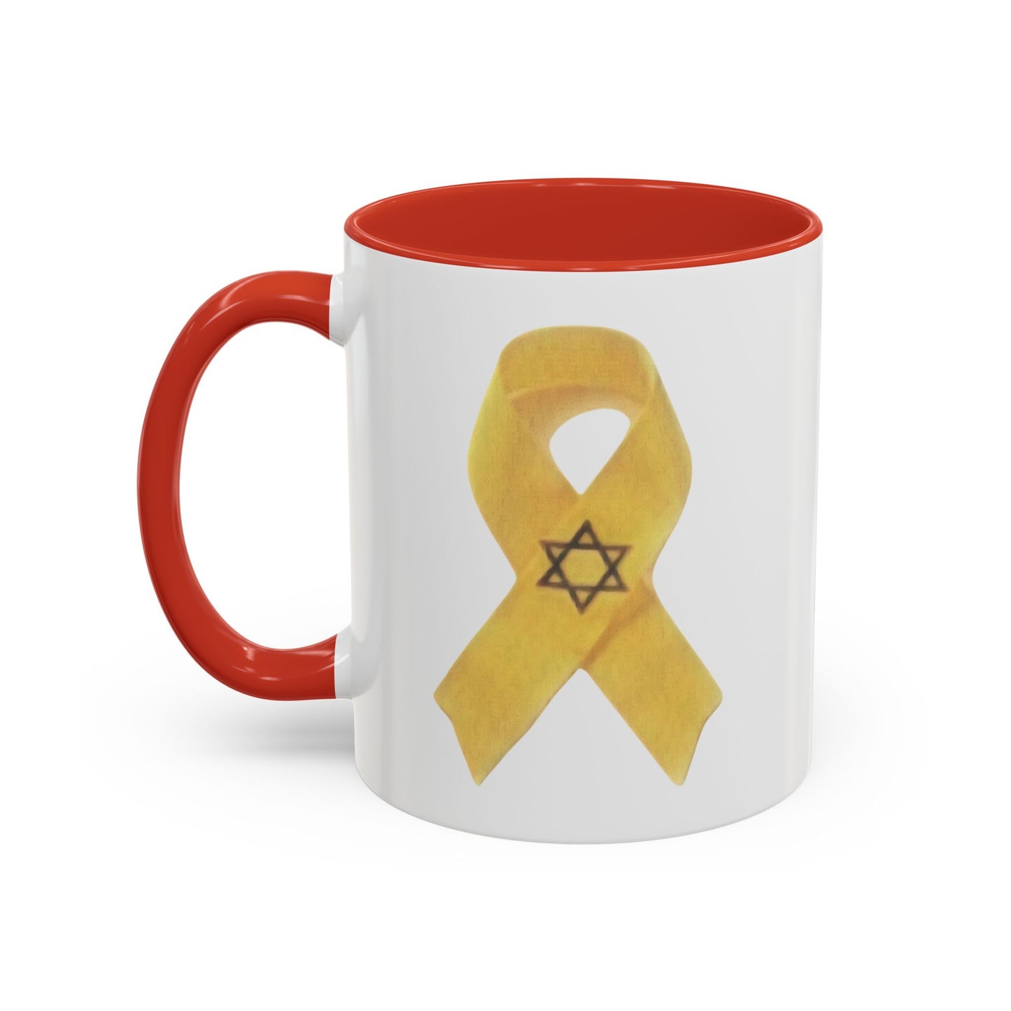 Mug - Unbroken Hope Yellow Ribbon Star of David Design by Chaia Malana Art