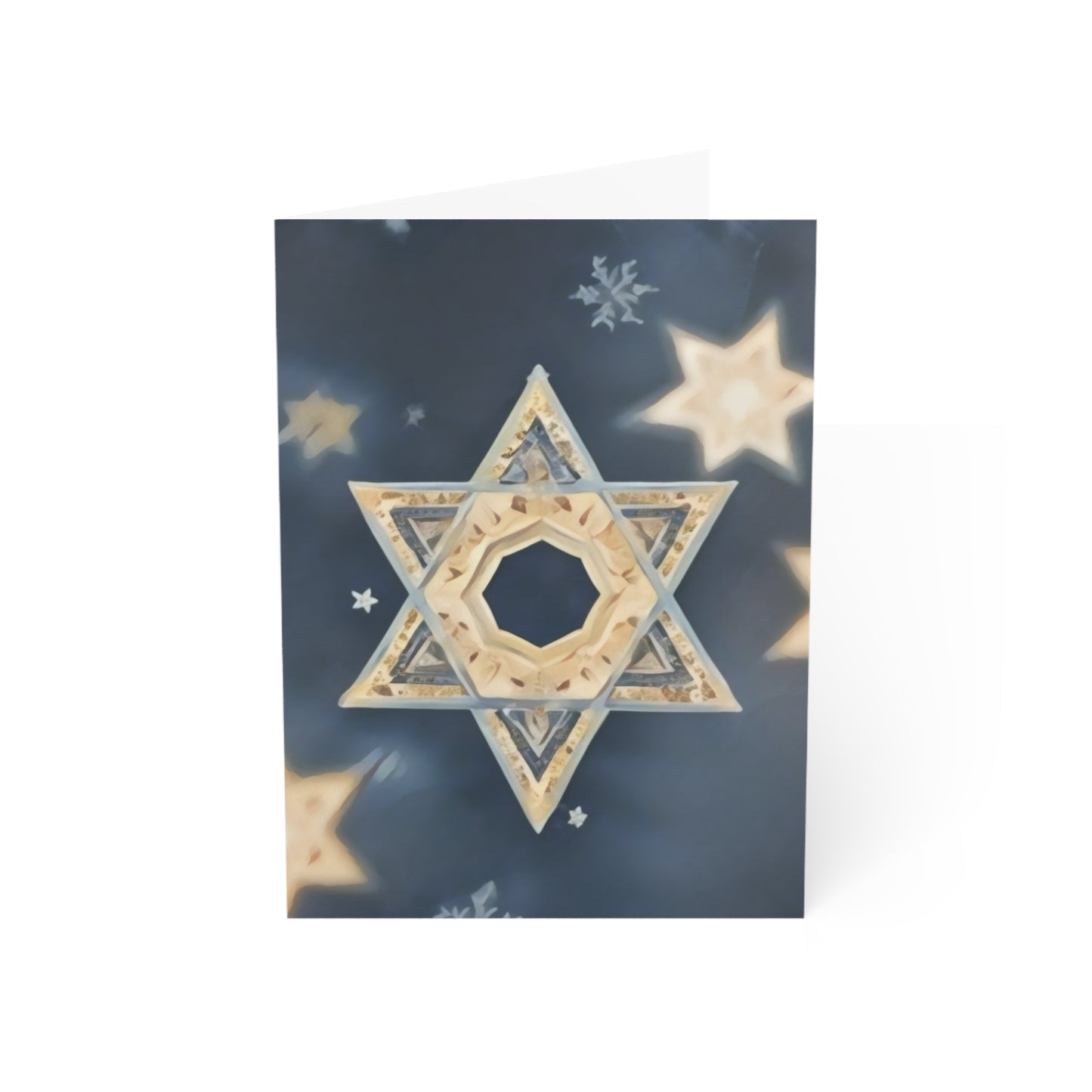 Greeting Cards - Jewish Star of David Winter Design "Celestial Glow"