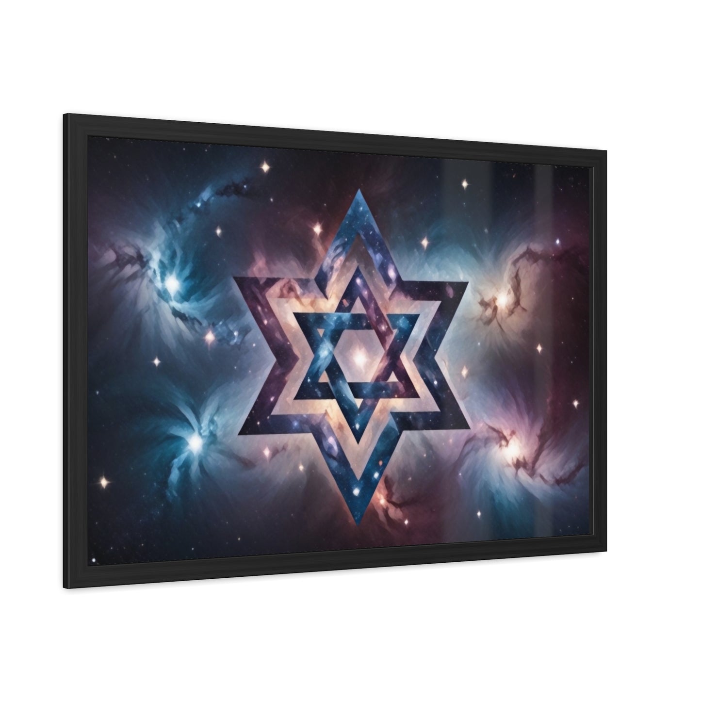 Artistic Framed Posters - Galactic Star of David in the Cosmos "Cosmic Star of Unity" Chaia Malana