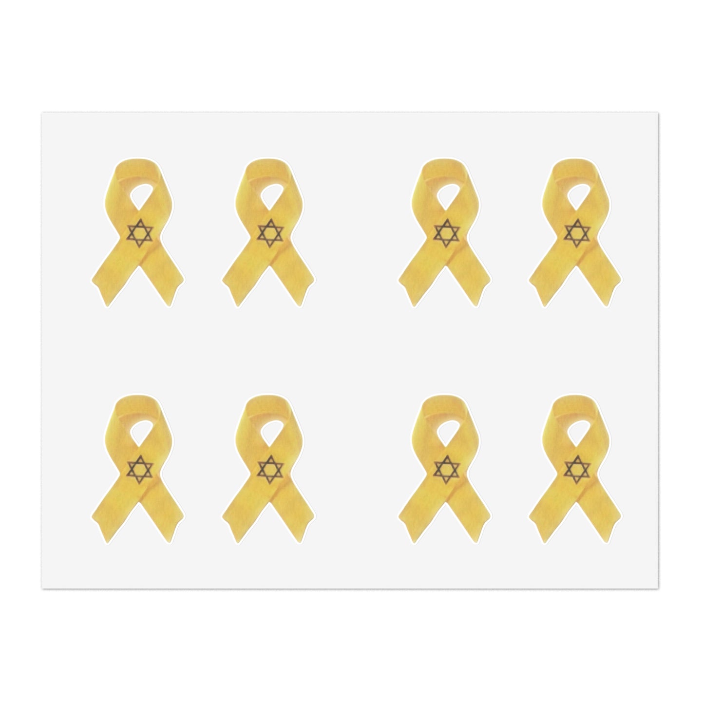 Sticker Sheets - Yellow Awareness Ribbon with Star of David Colored Pencil Art Print