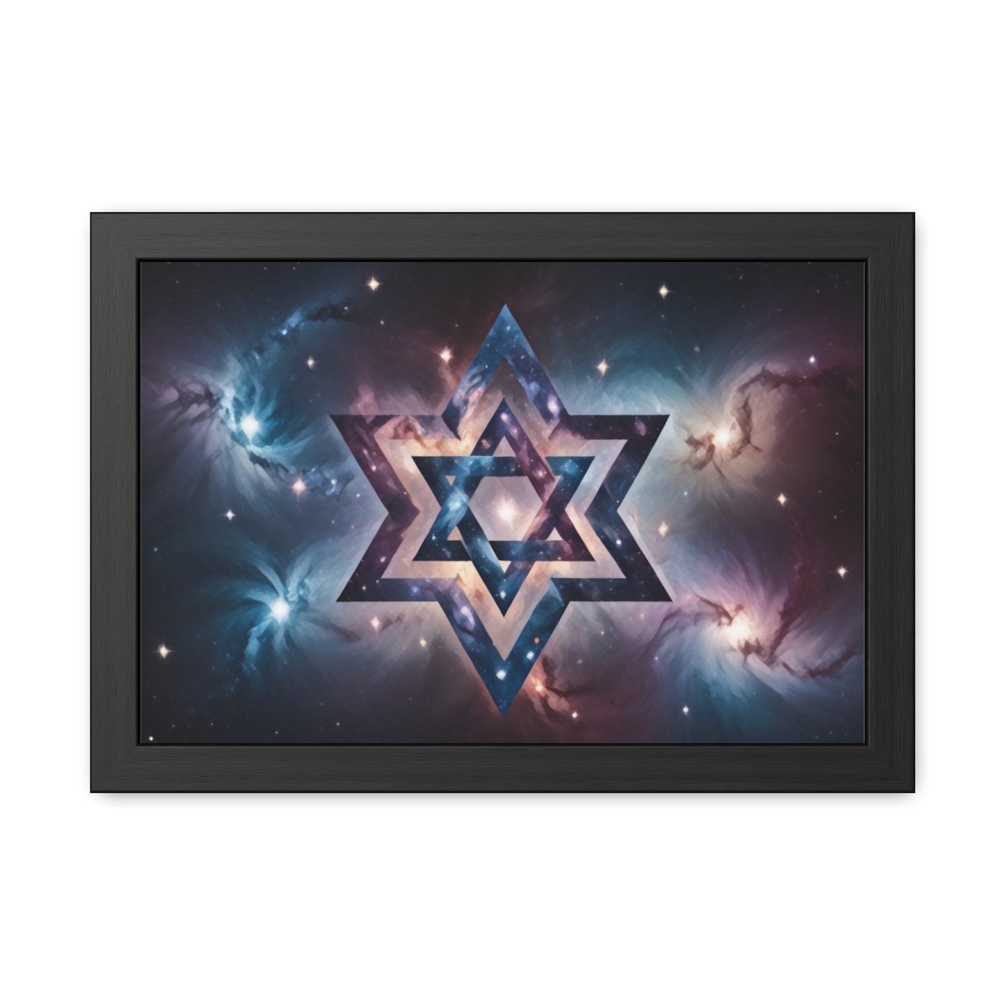 Artistic Framed Posters - Galactic Star of David in the Cosmos "Cosmic Star of Unity" Chaia Malana