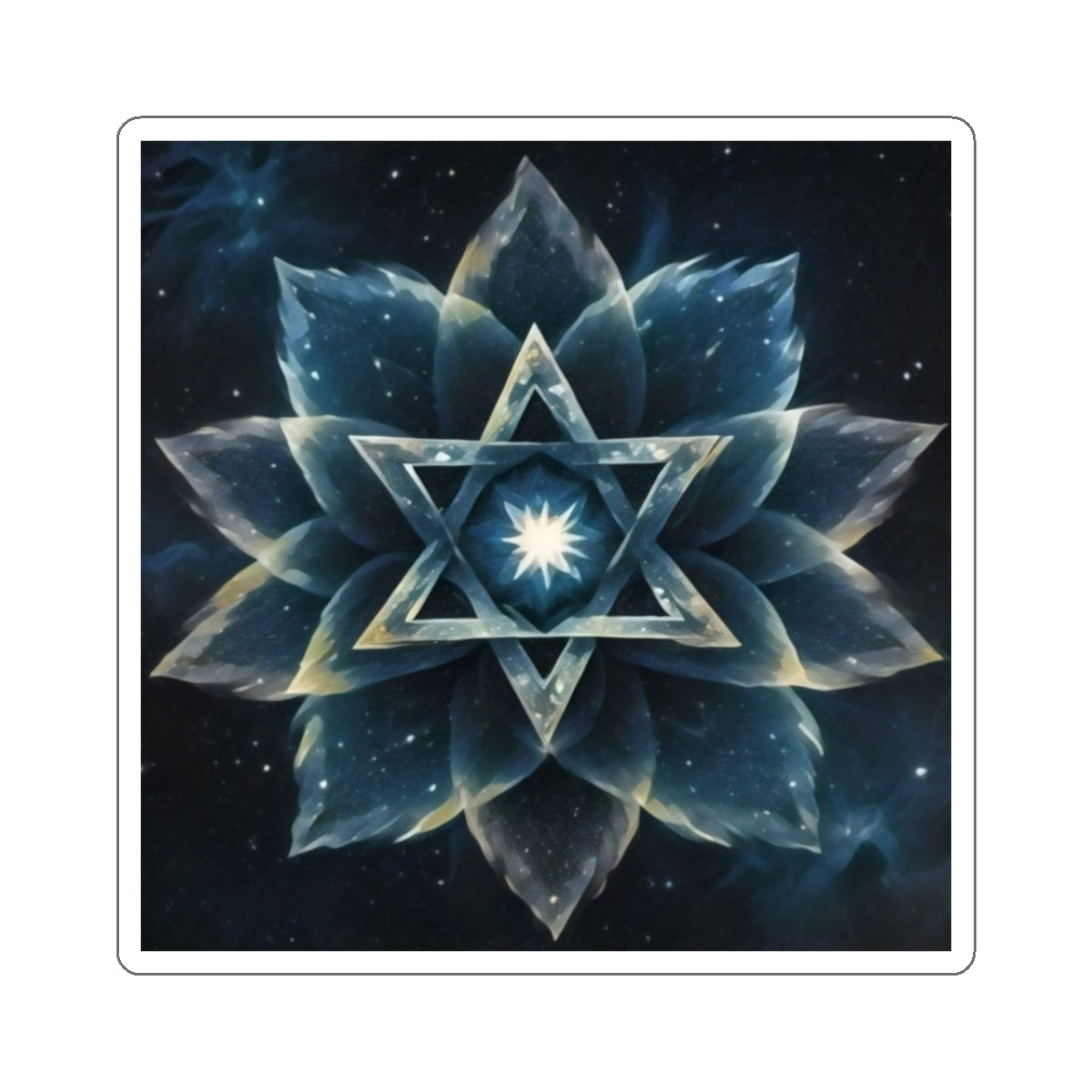 Sticker - "Cosmic Bloom" Star of David Full Art Print