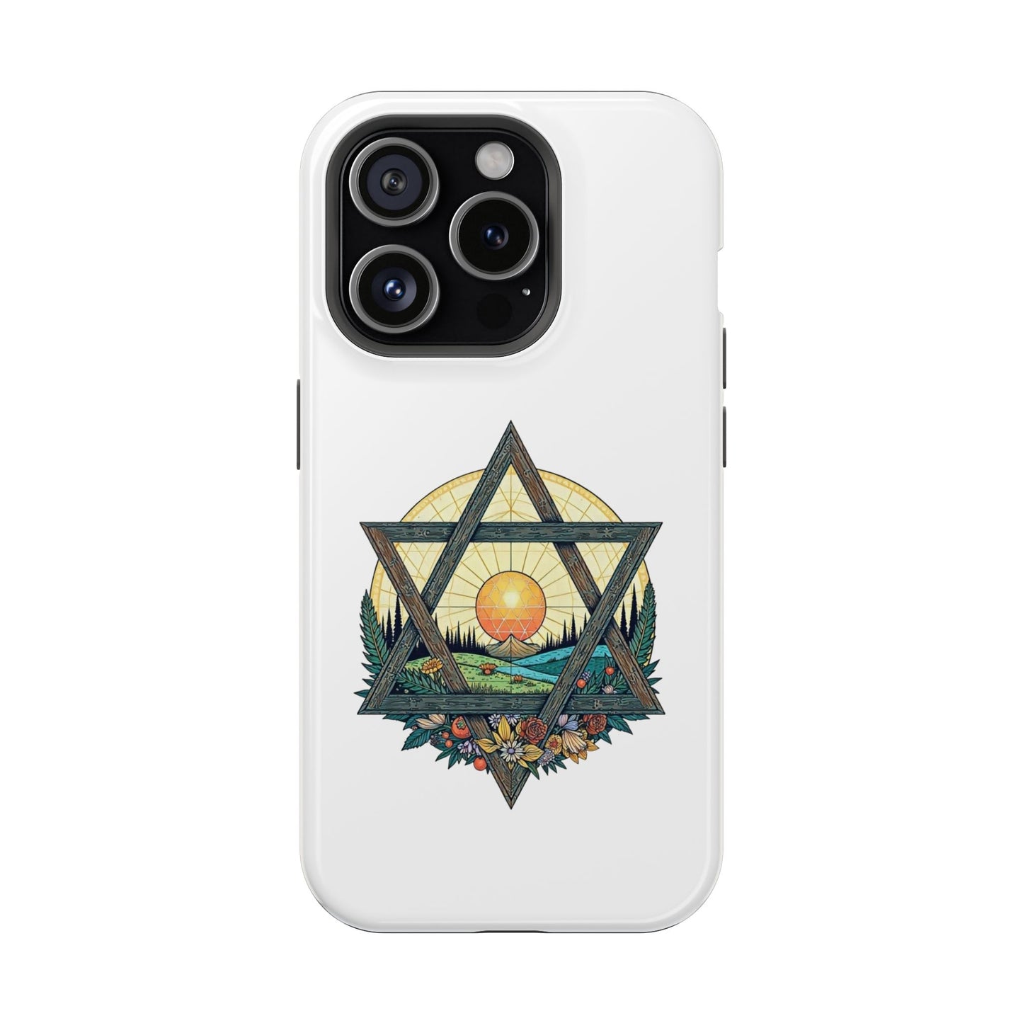 Phone Cases - Jewish Star of David Nature Landscape Design