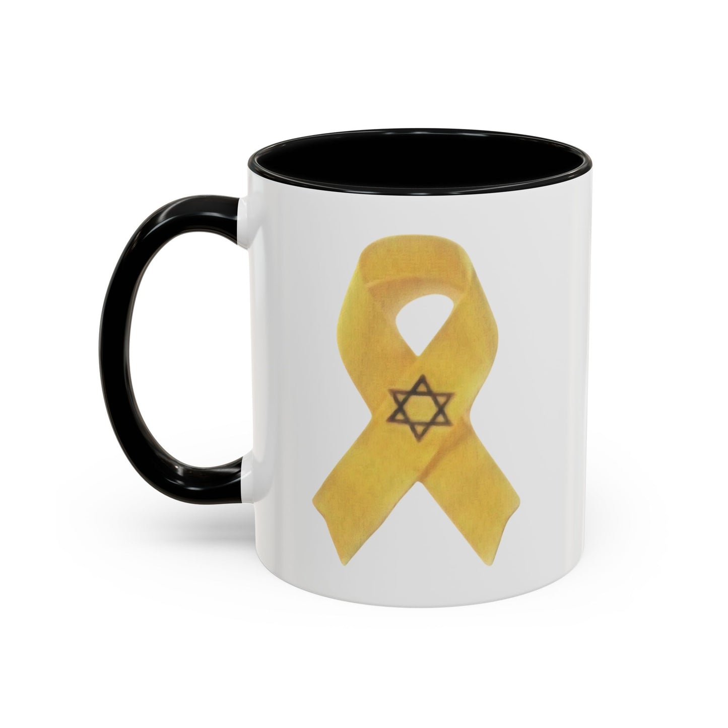 Mug - Unbroken Hope Yellow Ribbon Star of David Design by Chaia Malana Art