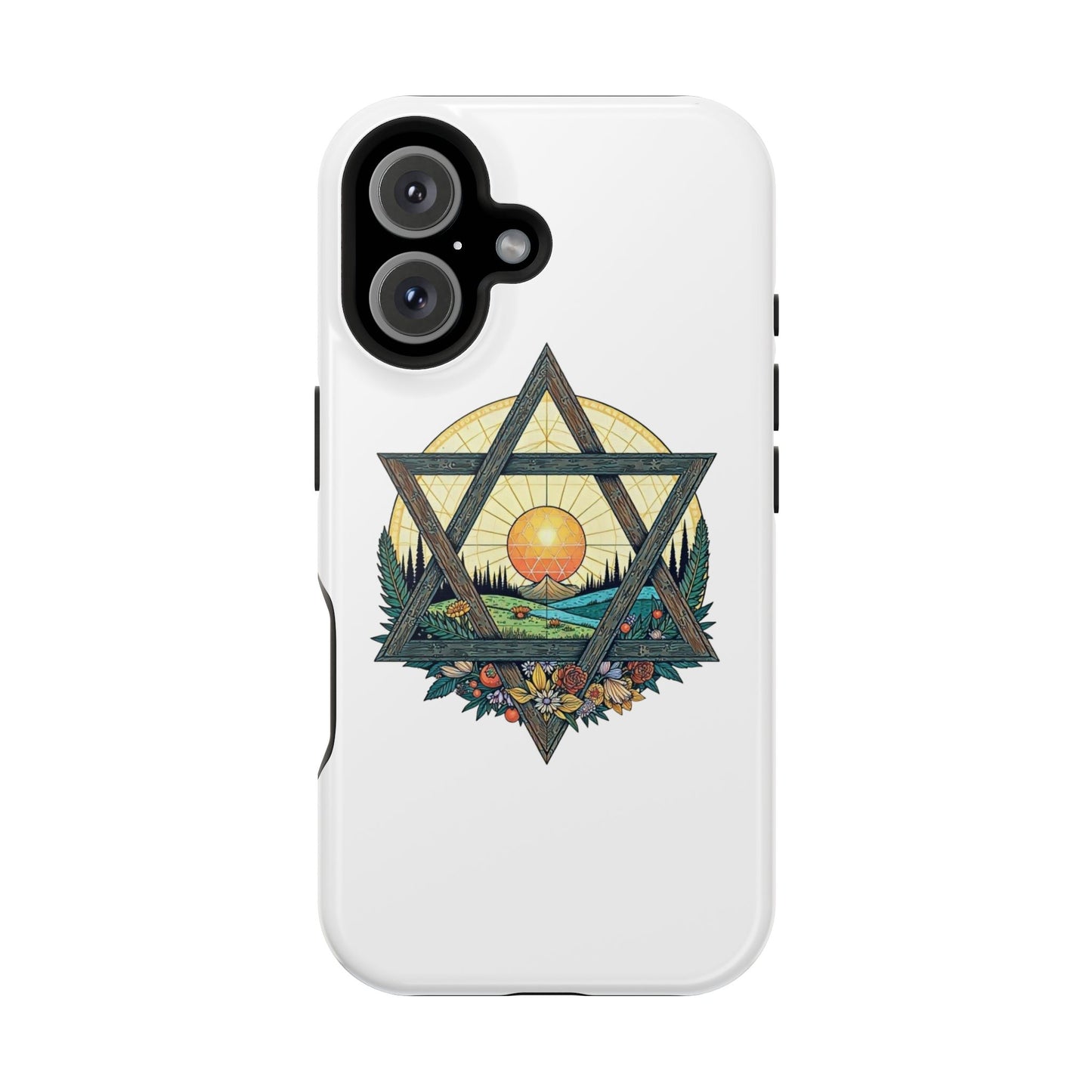 Phone Cases - Jewish Star of David Nature Landscape Design