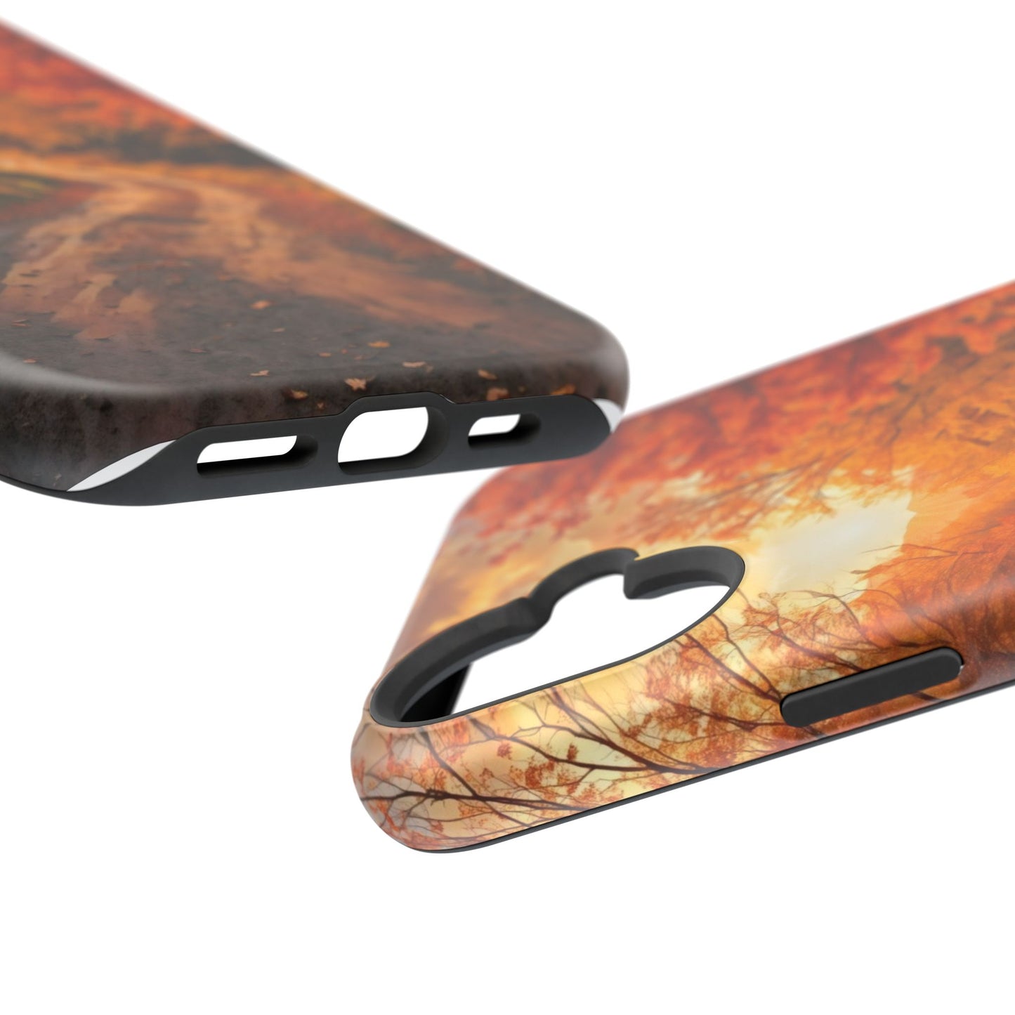 Phone Cases - Autumn Theme Painting of a Dirt Road with Trees and Wood Fence