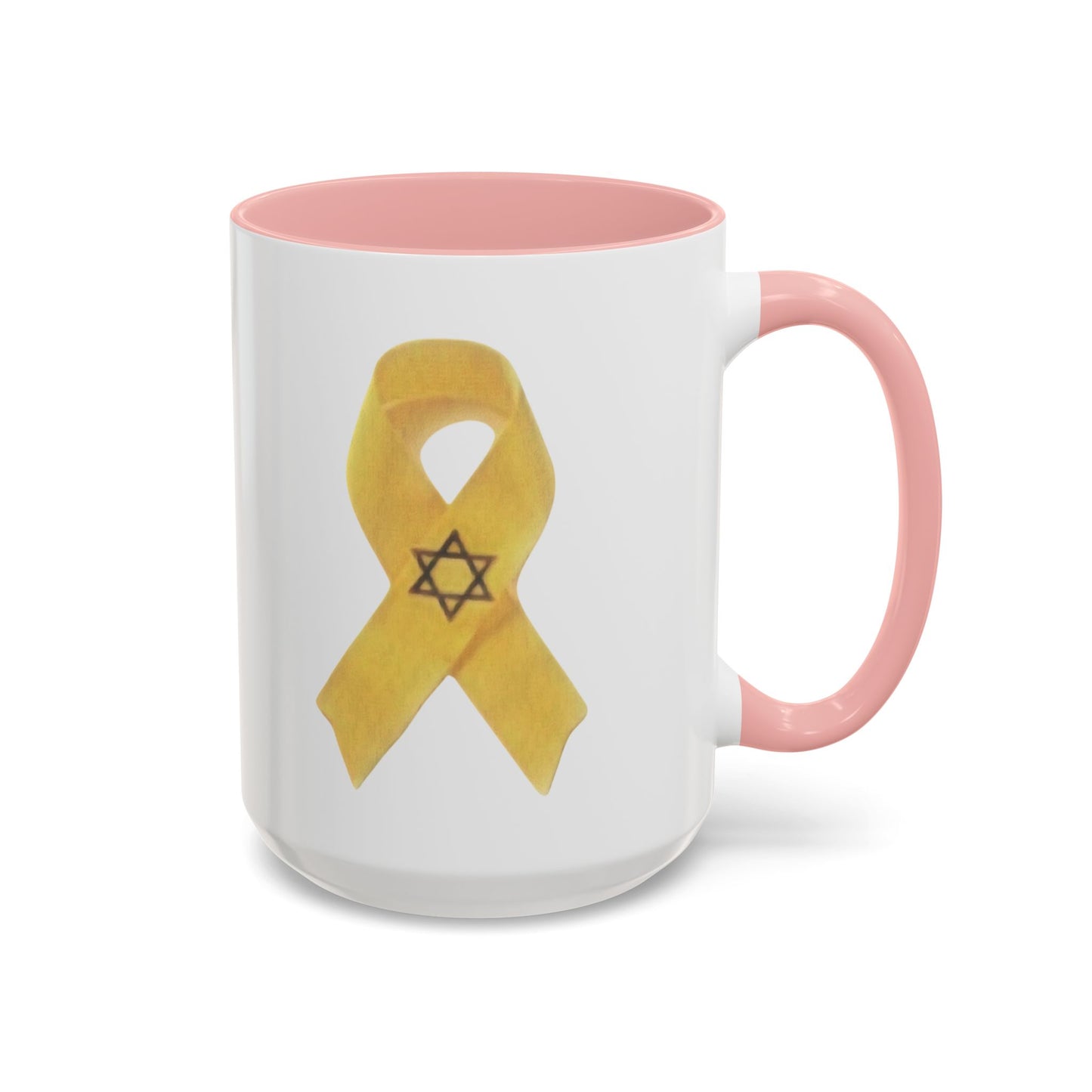 Mug - Unbroken Hope Yellow Ribbon Star of David Design by Chaia Malana Art