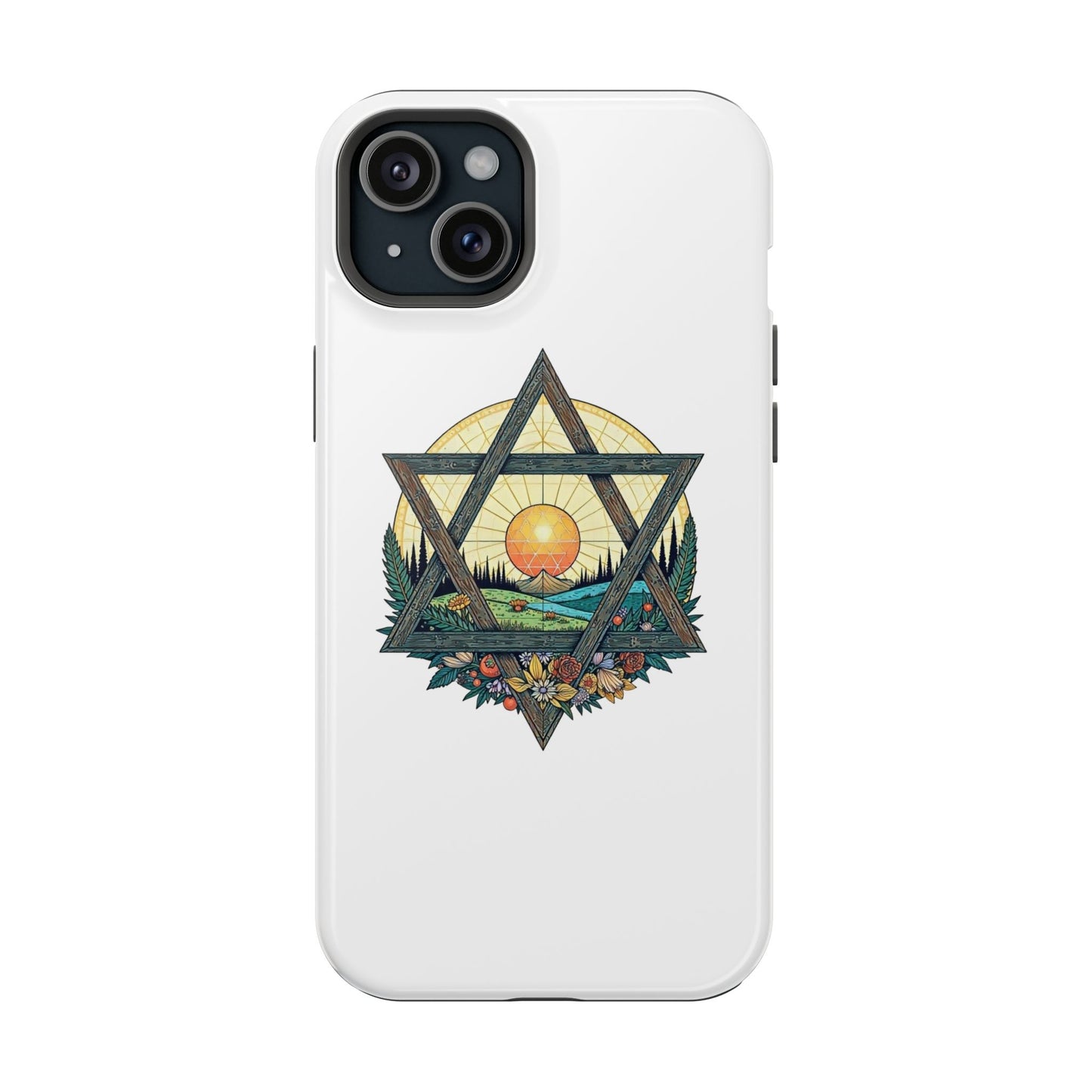 Phone Cases - Jewish Star of David Nature Landscape Design