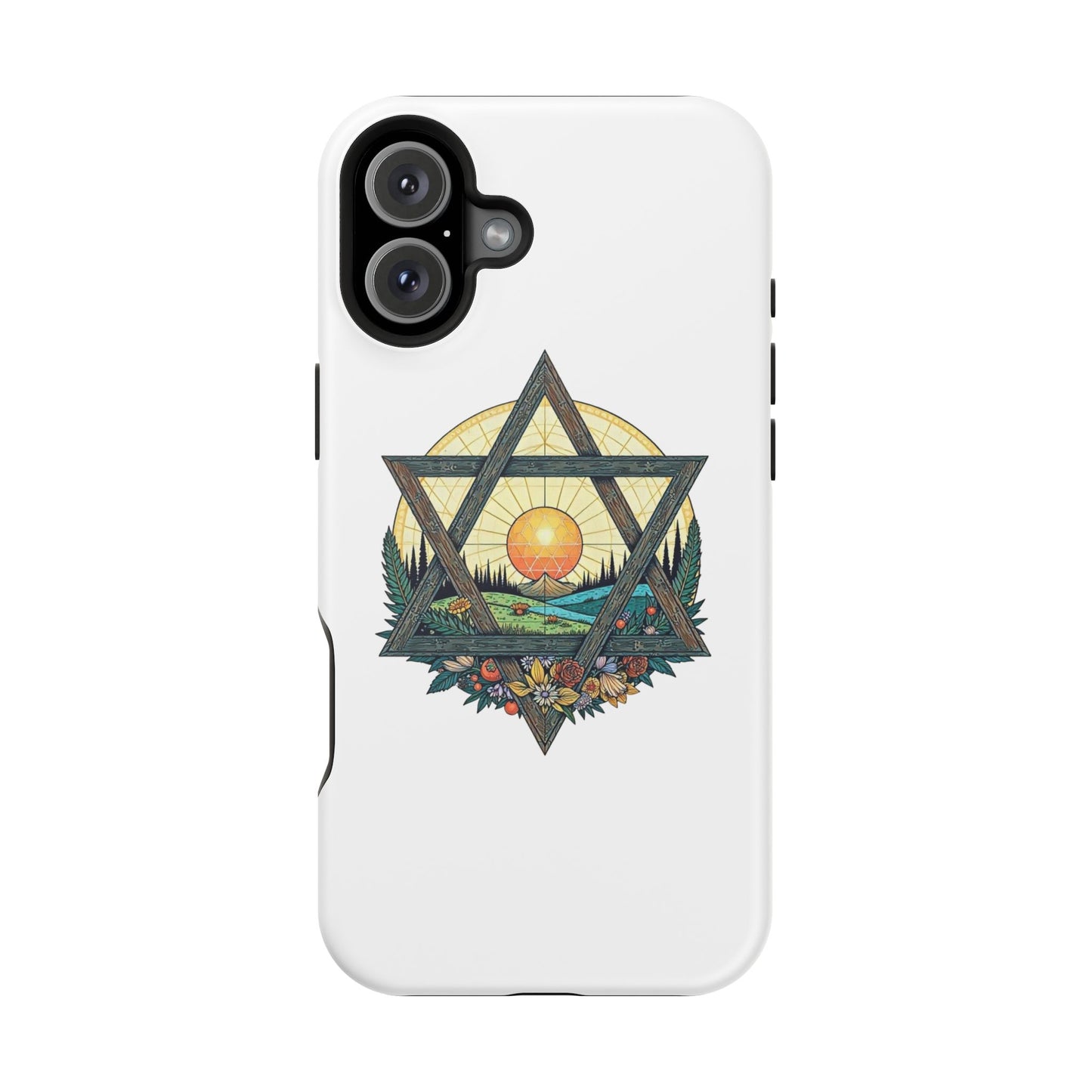 Phone Cases - Jewish Star of David Nature Landscape Design