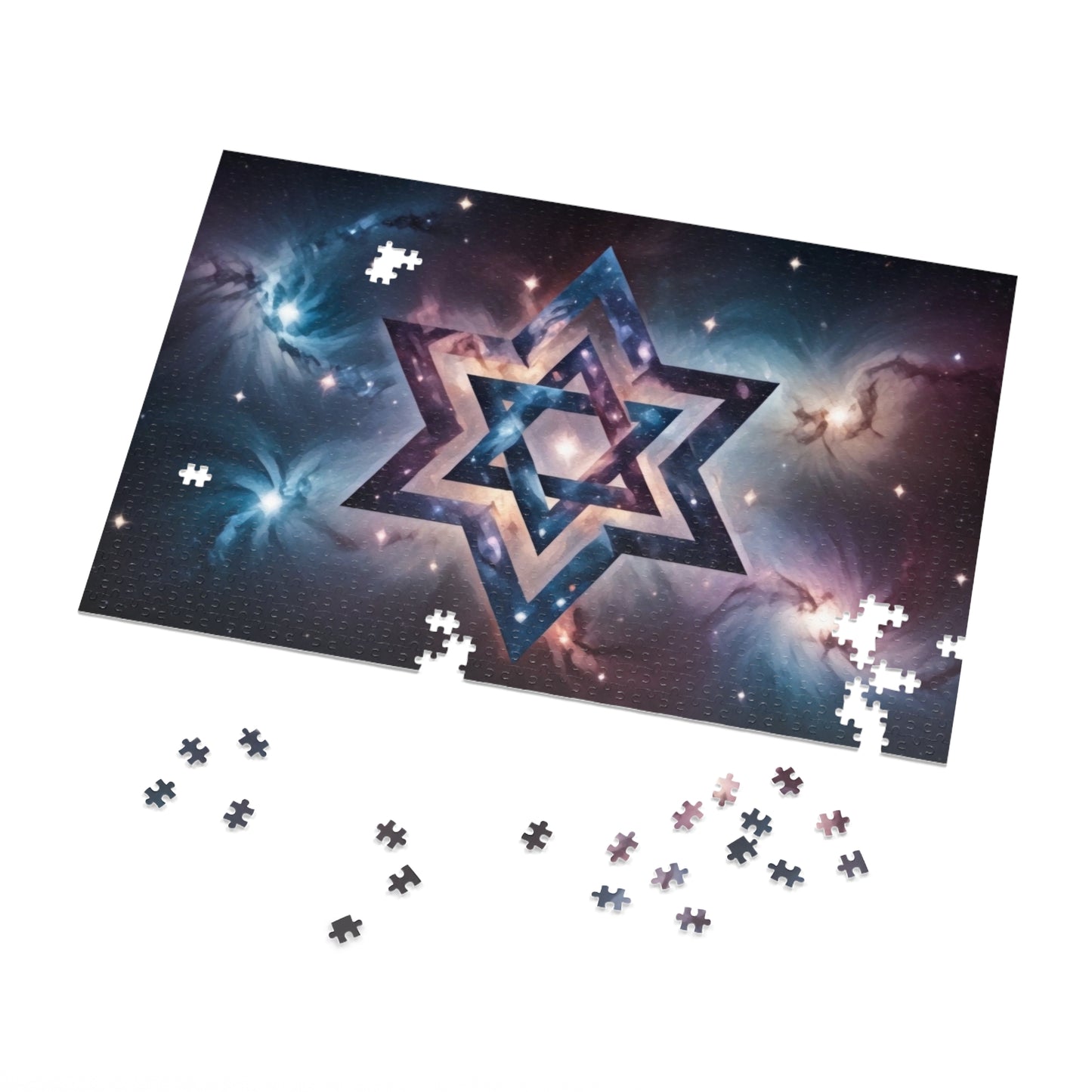 Jigsaw Puzzle - Star of David Galactic "Cosmic Star of Unity" Art Print