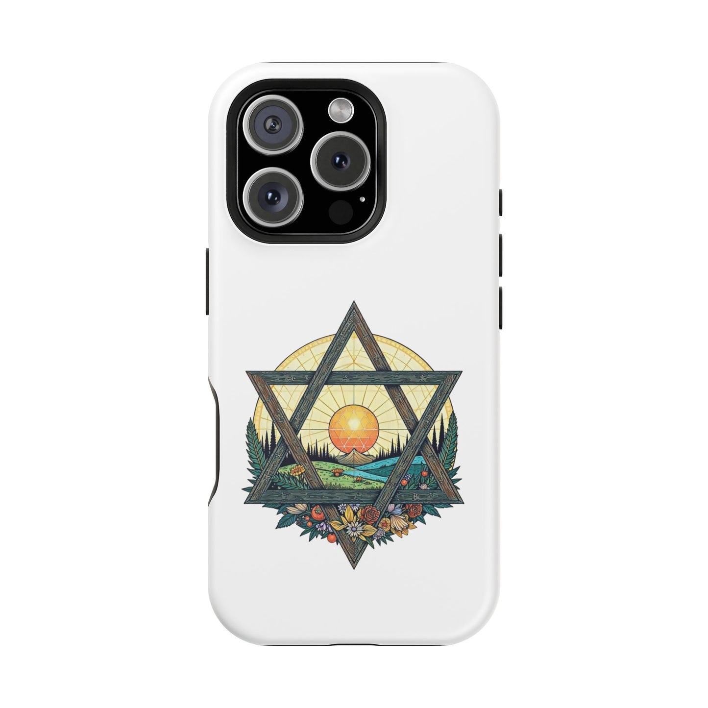 Phone Cases - Jewish Star of David Nature Landscape Design