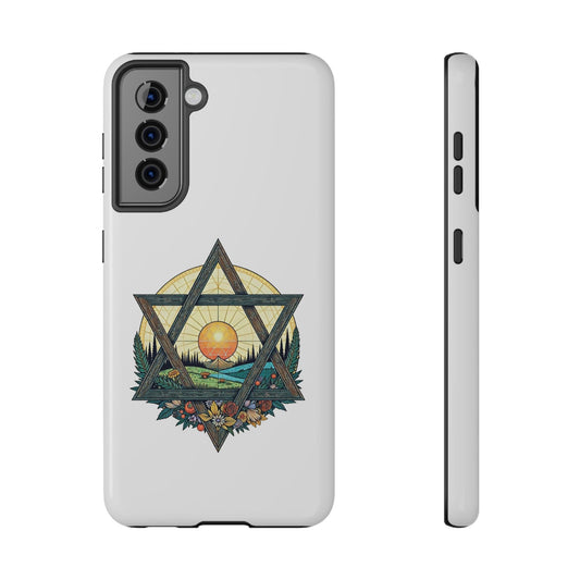 Phone Cases - Jewish Star of David Nature Landscape Design