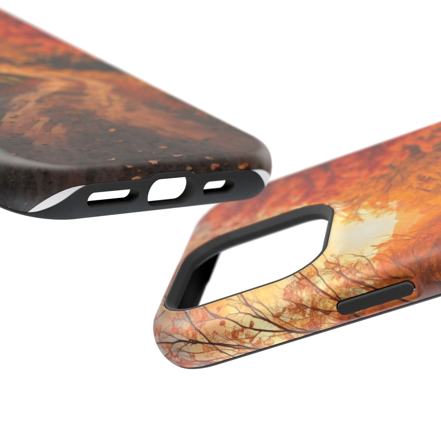 Phone Cases - Autumn Theme Painting of a Dirt Road with Trees and Wood Fence