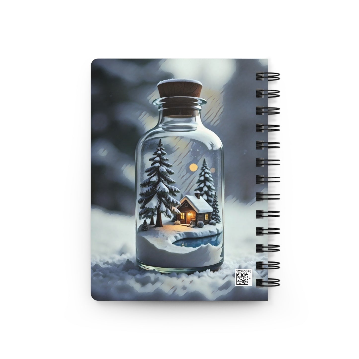 Spiral Bound Journal - Snowy Landscape in a Bottle Art Print Art Print