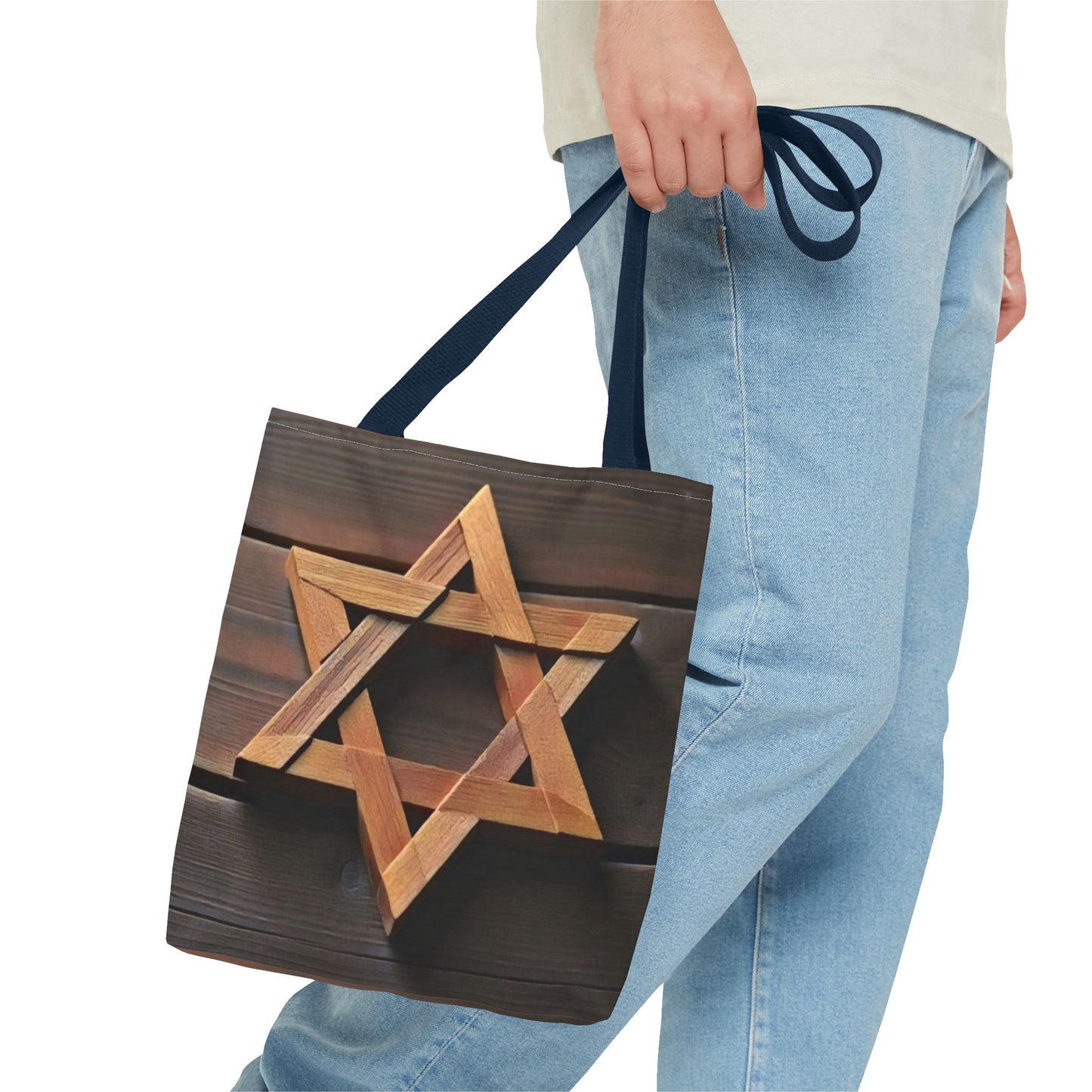 Star of David Tote Bag - Wooden Design Magen David