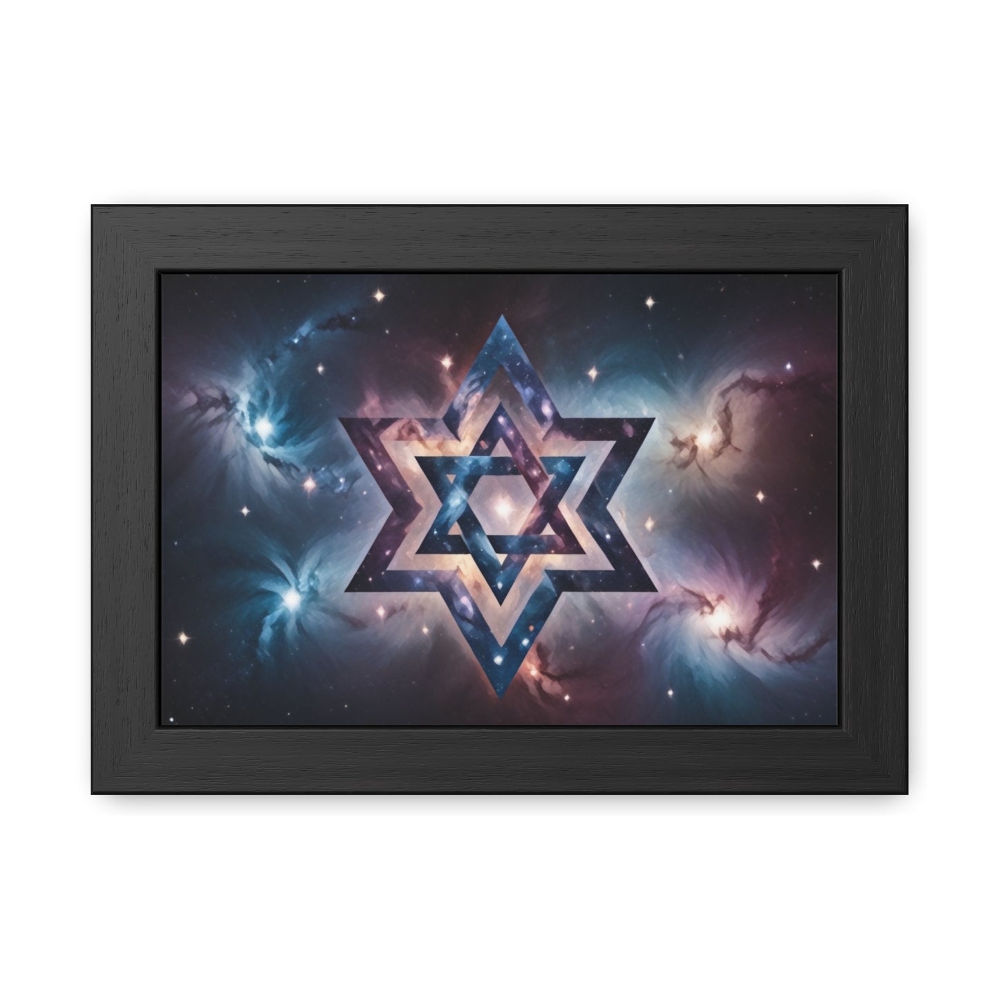 Artistic Framed Posters - Galactic Star of David in the Cosmos "Cosmic Star of Unity" Chaia Malana