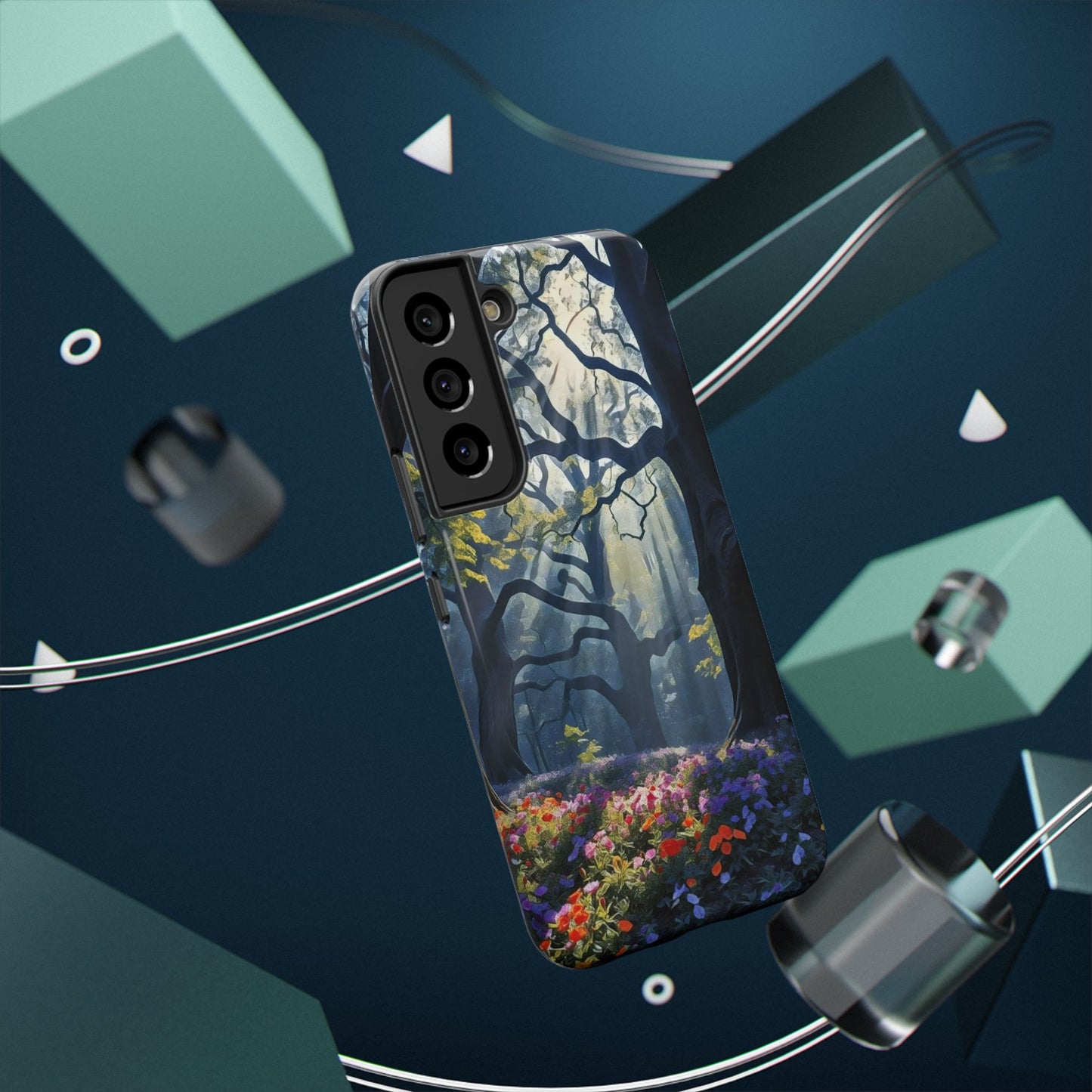 Phone Cases - Fantasy Woodland Scene Art Painting Design - "Enchanted Morning in the Woodland Grove"