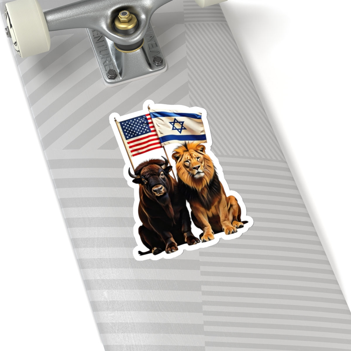 Sticker - "Unity of Strength" Israel Lion America Bison