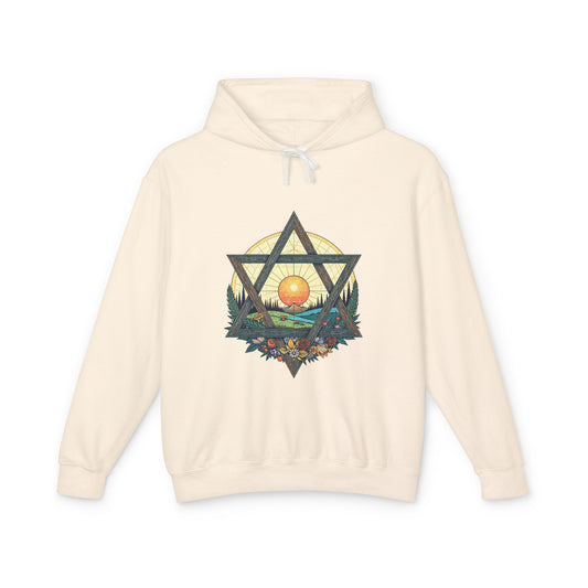 Jewish Floral Star of David Magen David Floral Landscape Hoodie Sweatshirt