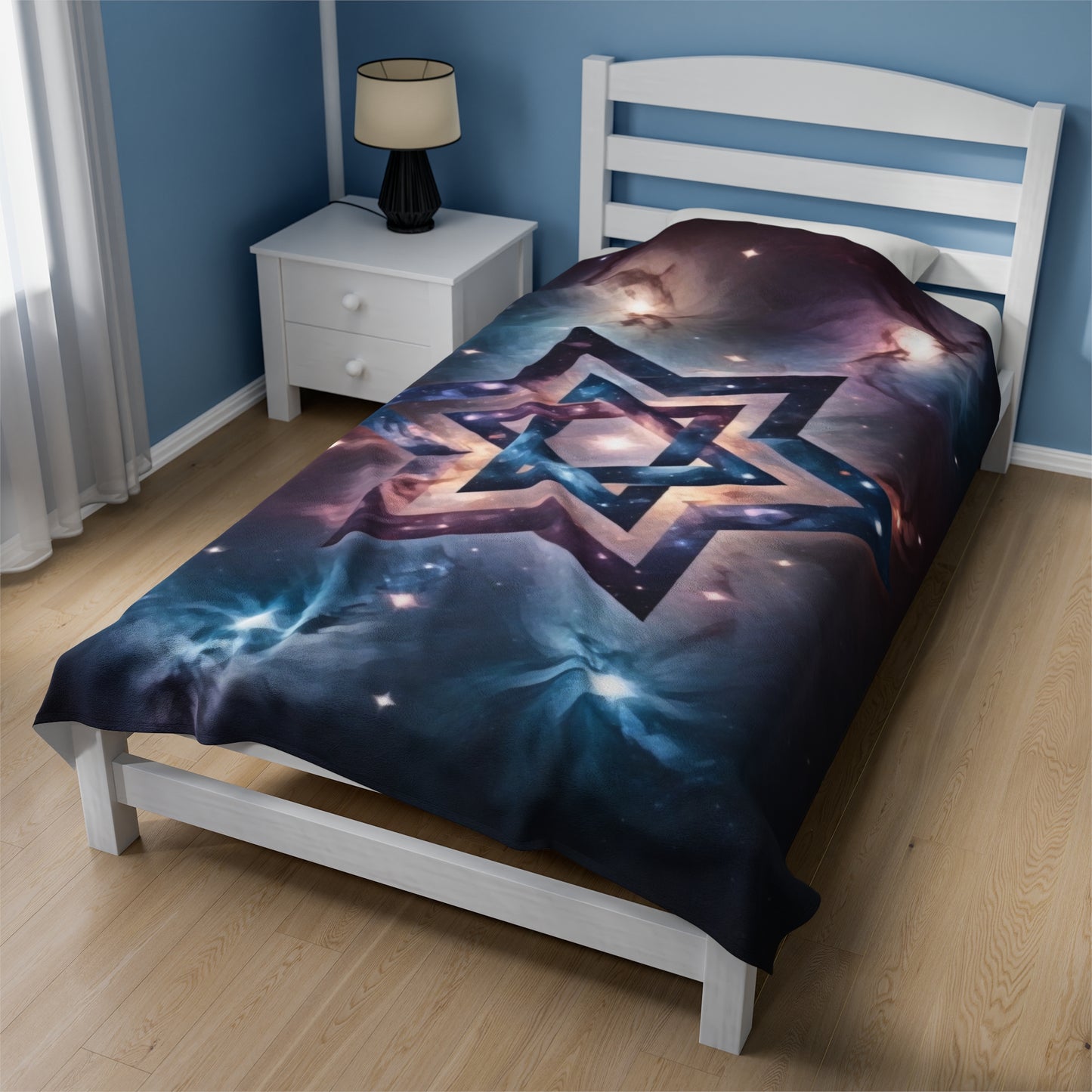 Velveteen Plush Blanket - "Cosmic Star of Unity" Art Print