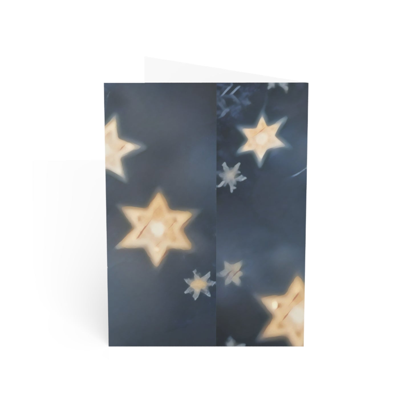 Greeting Cards - Jewish Star of David Winter Design "Celestial Glow"