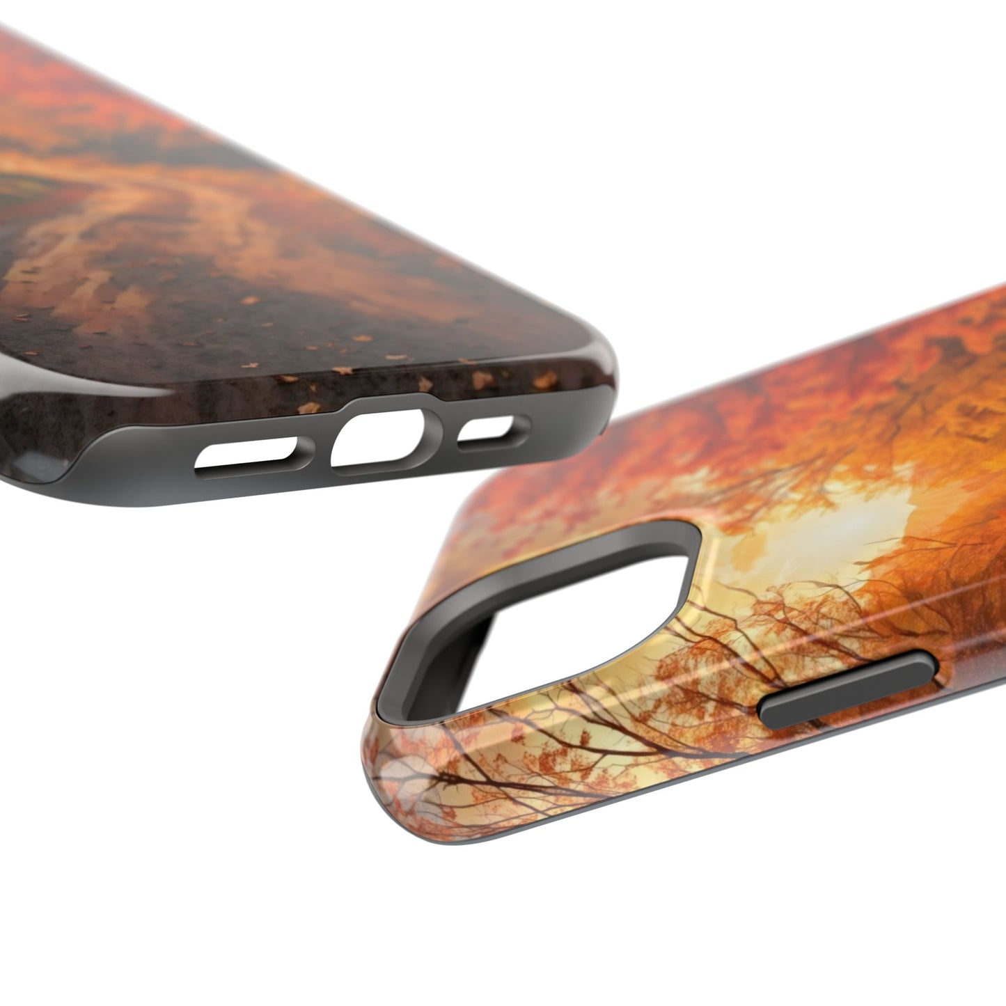 Phone Cases - Autumn Theme Painting of a Dirt Road with Trees and Wood Fence