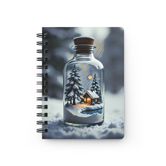 Spiral Bound Journal - Snowy Landscape in a Bottle Art Print Art Print